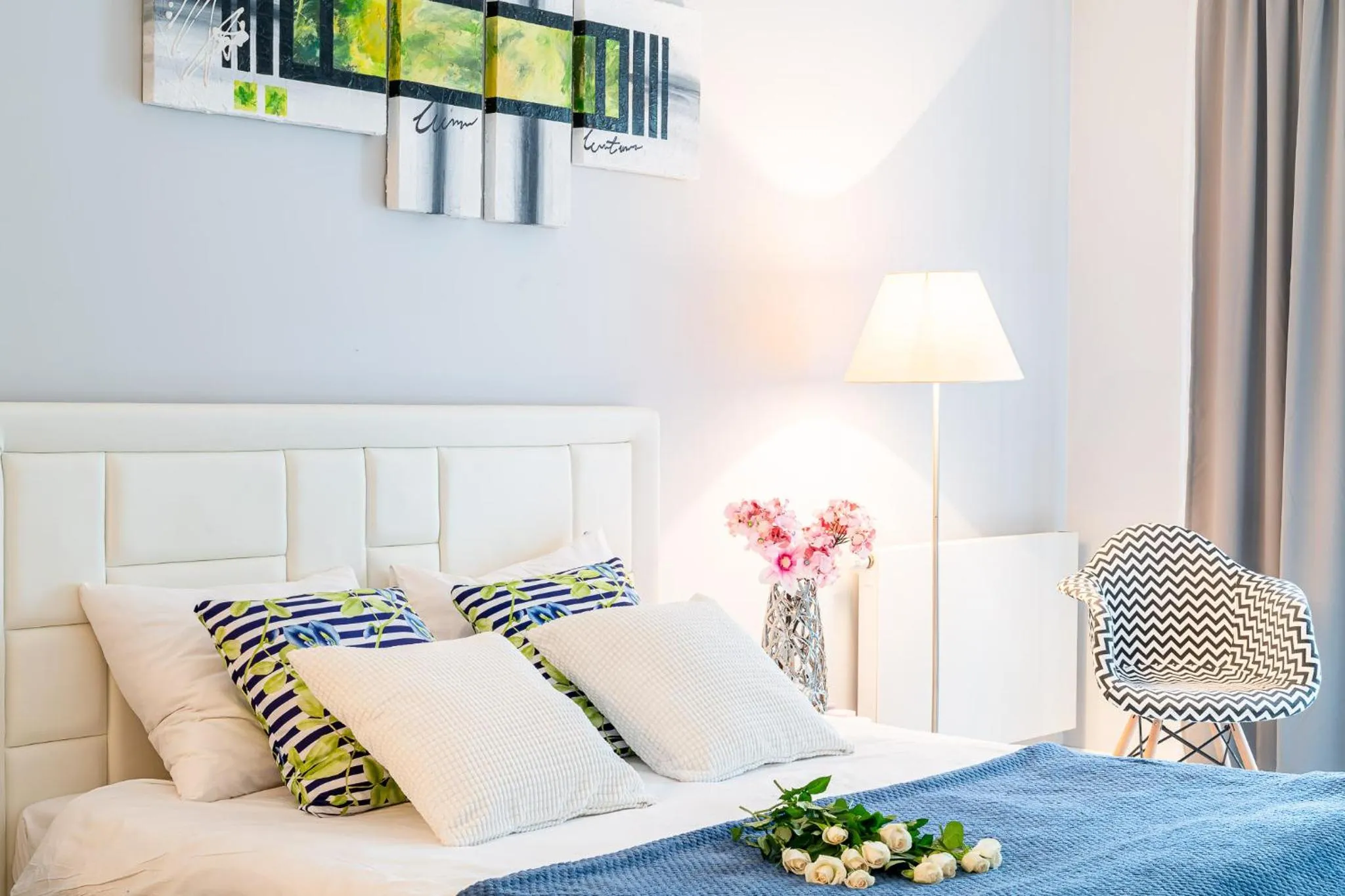 Bed in Art Apart River View Wrocław