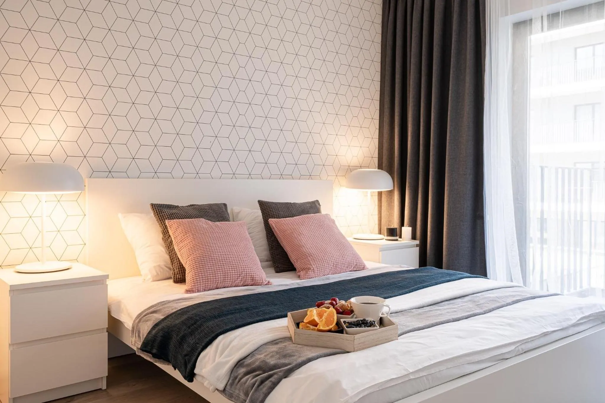 Bed in Art Apart River View Wrocław