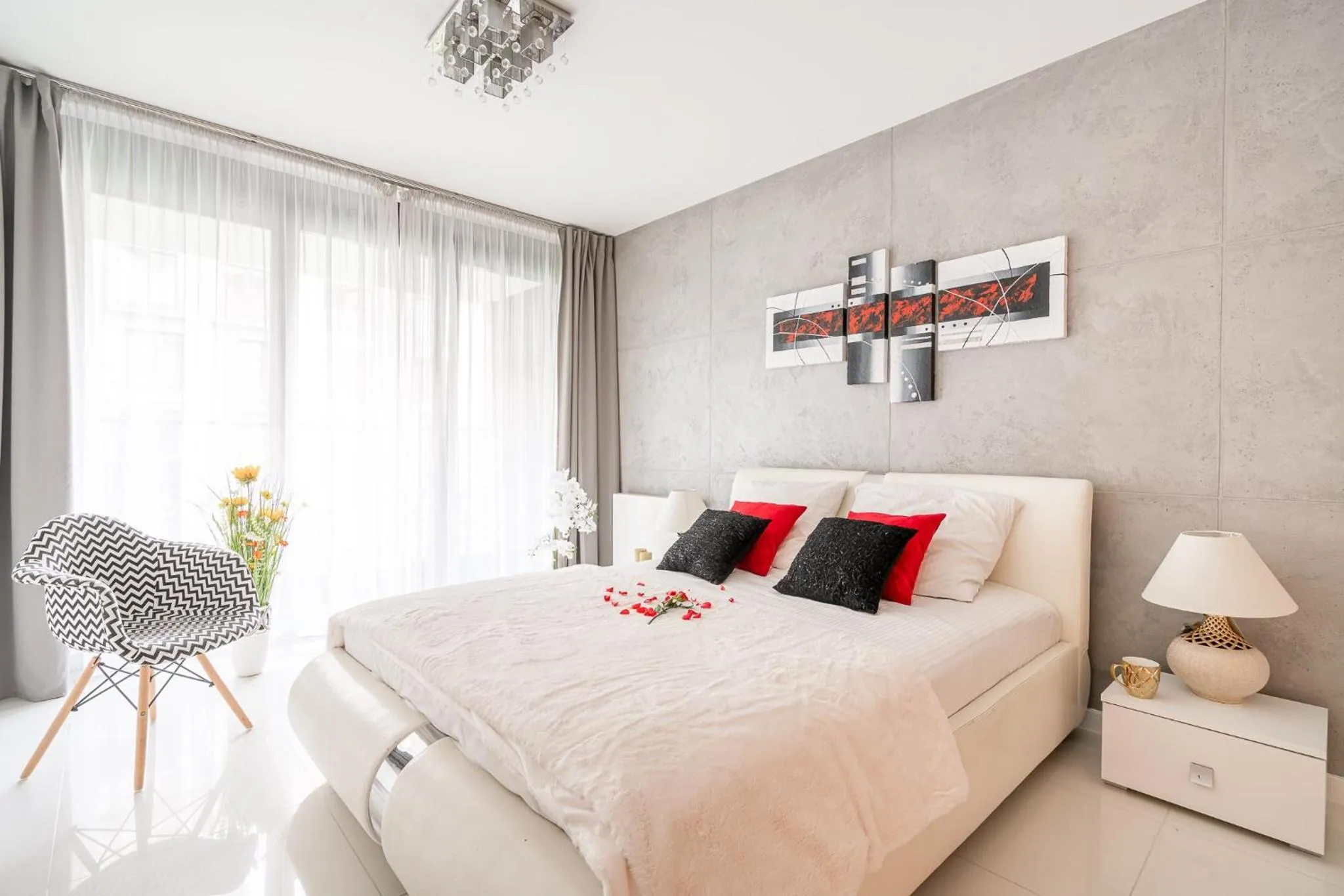 Bed in Art Apart River View Wrocław