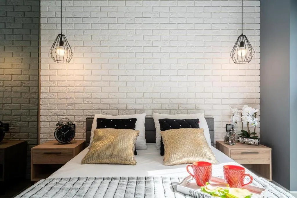 Bed in Art Apart River View Wrocław