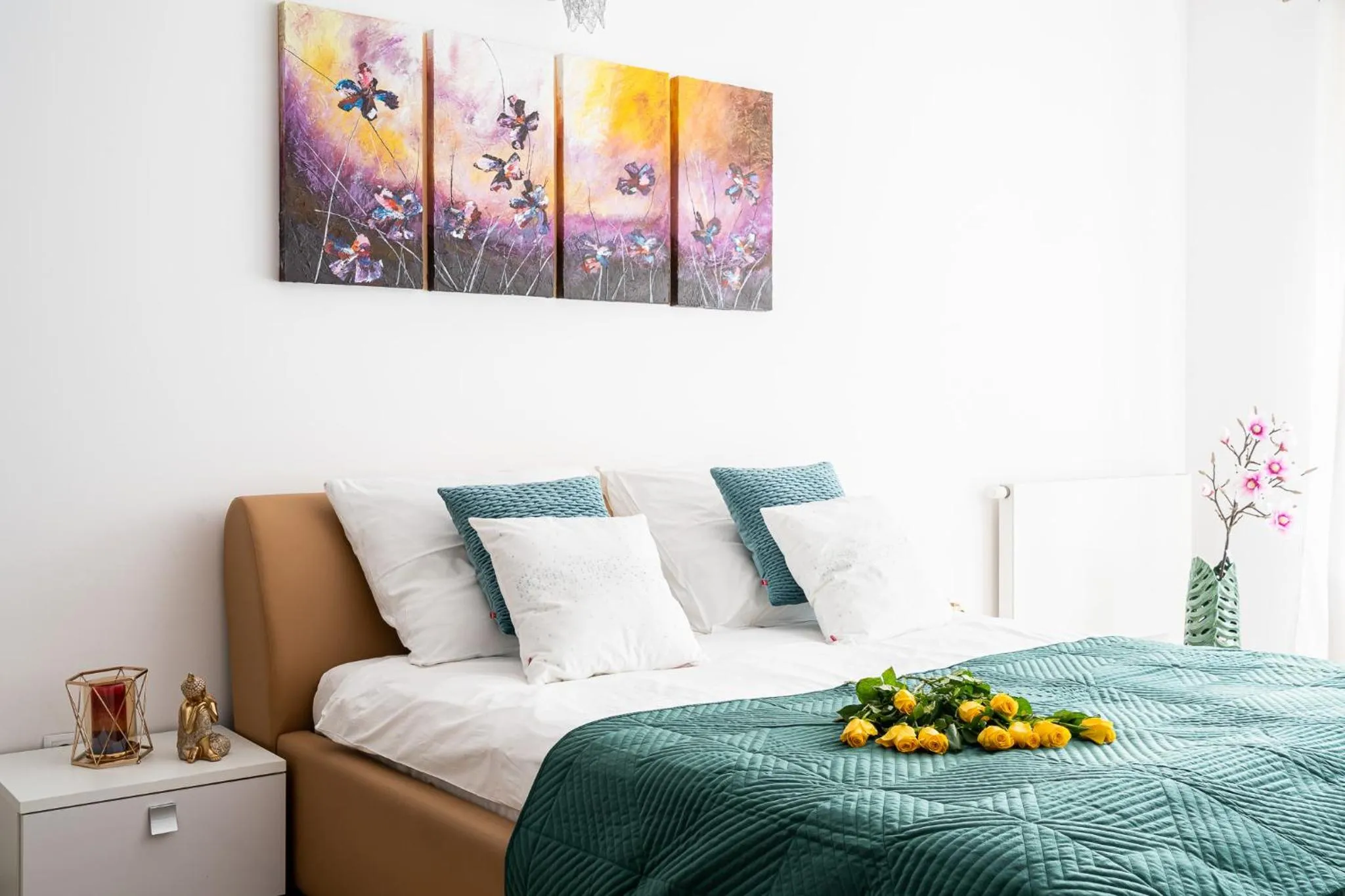 Bed in Art Apart River View Wrocław