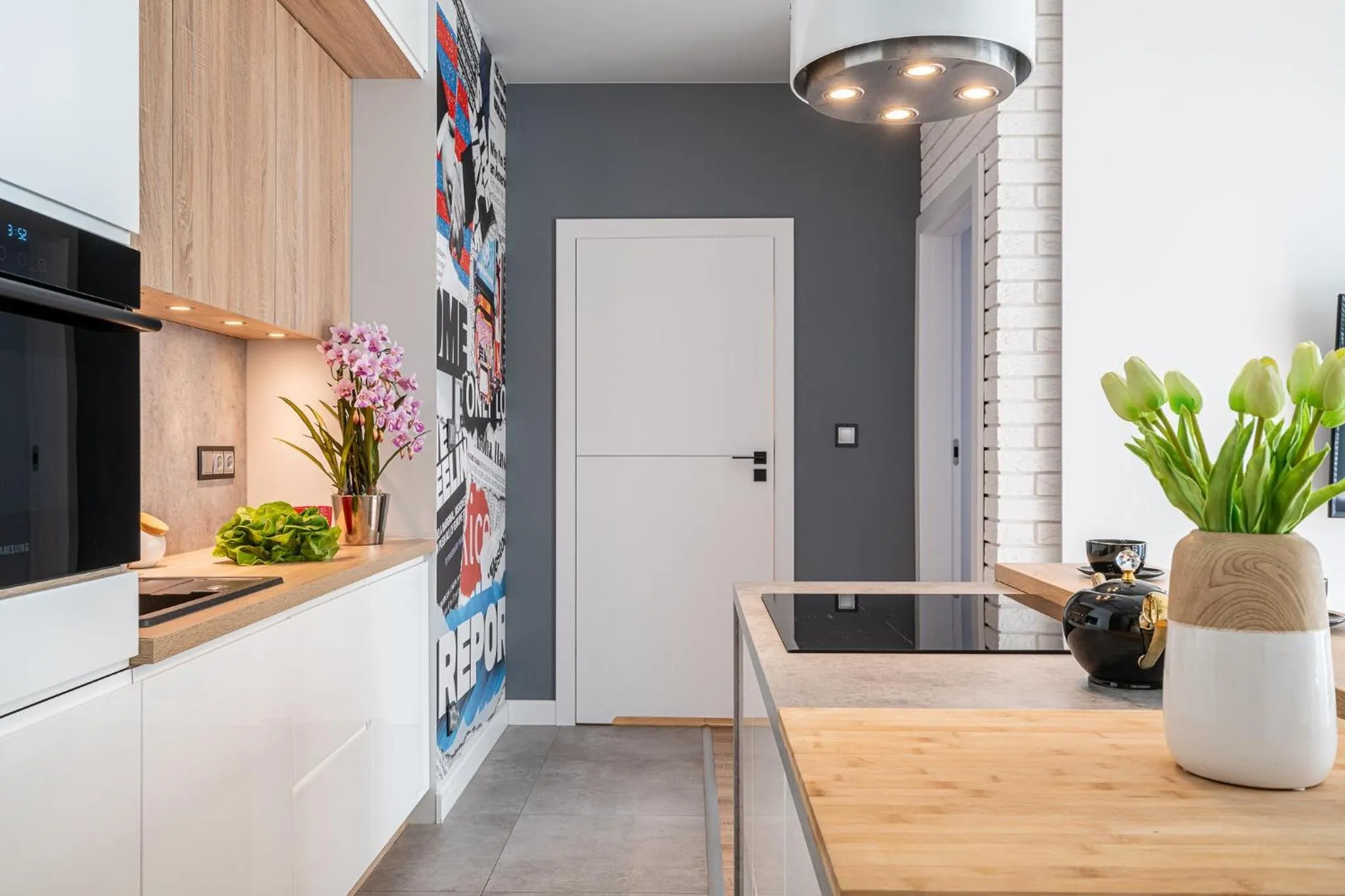 Kitchen or kitchenette in Art Apart River View Wrocław