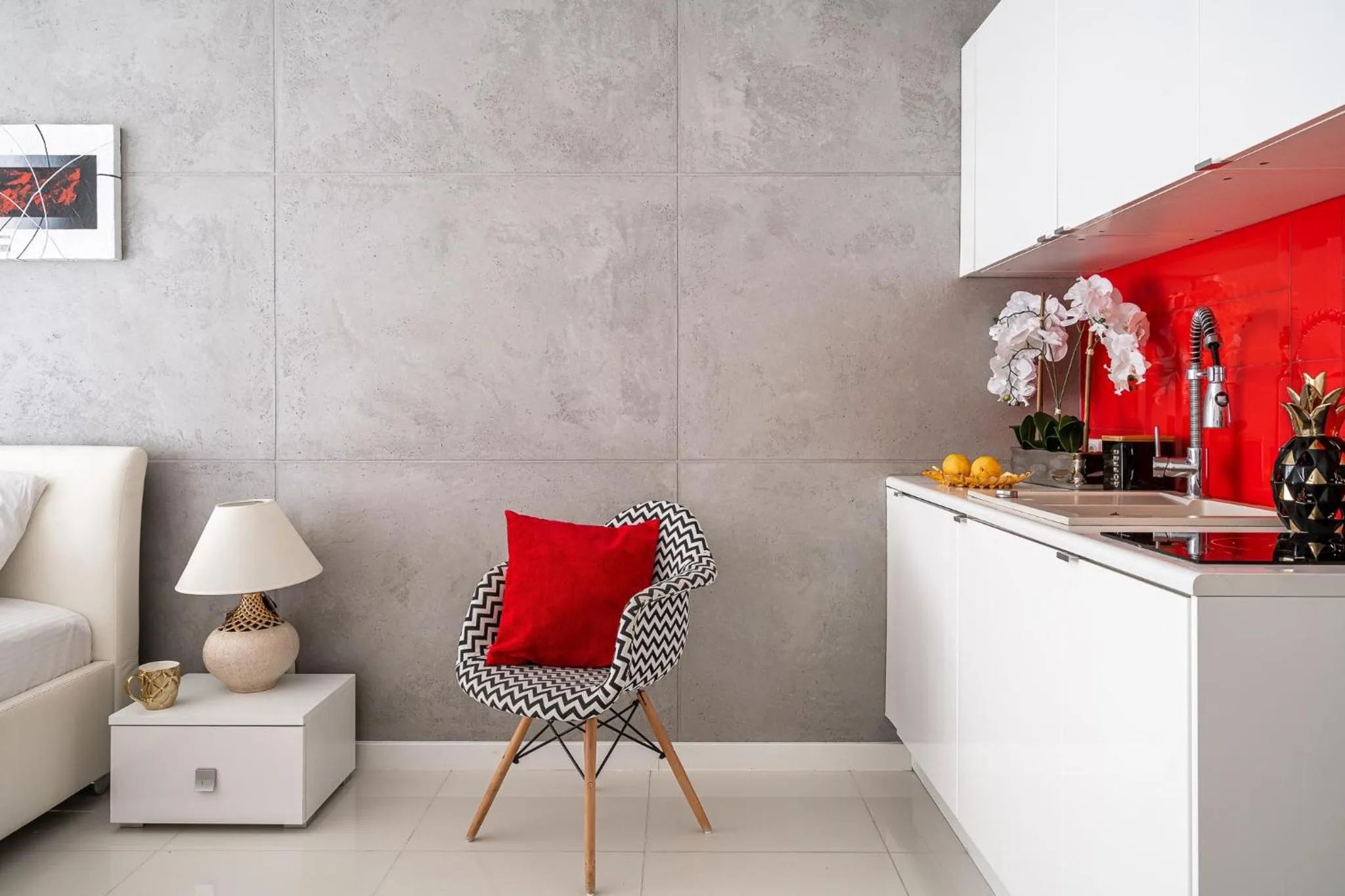 Kitchen or kitchenette in Art Apart River View Wrocław