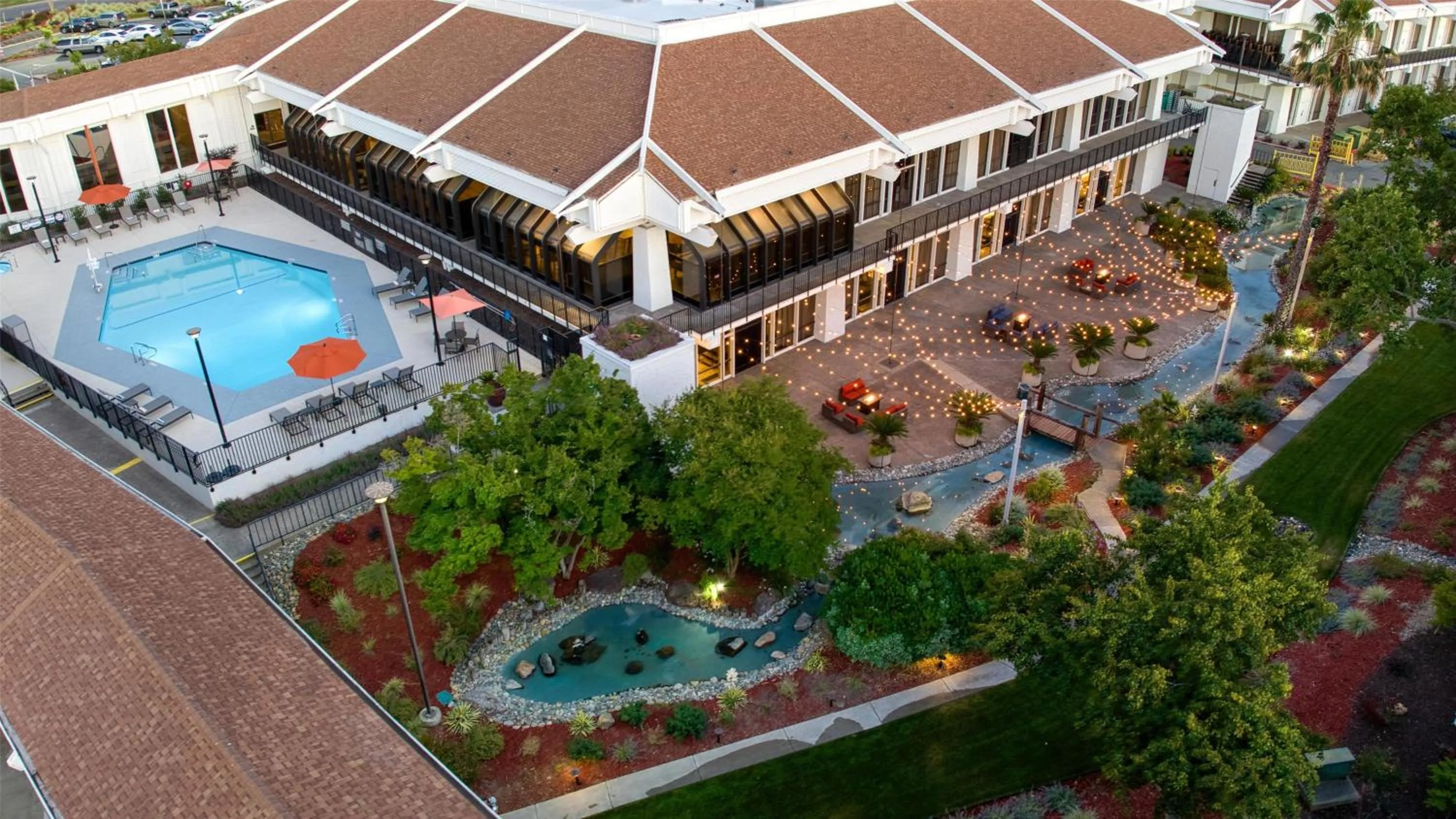 Pool view in DoubleTree By Hilton Sacramento