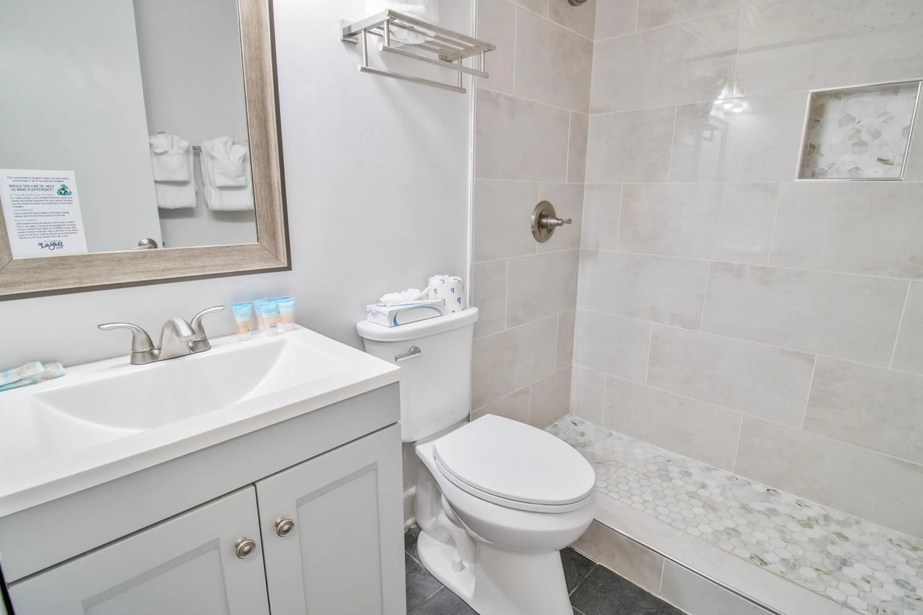 Shower in Oceanfront Litchfield Inn