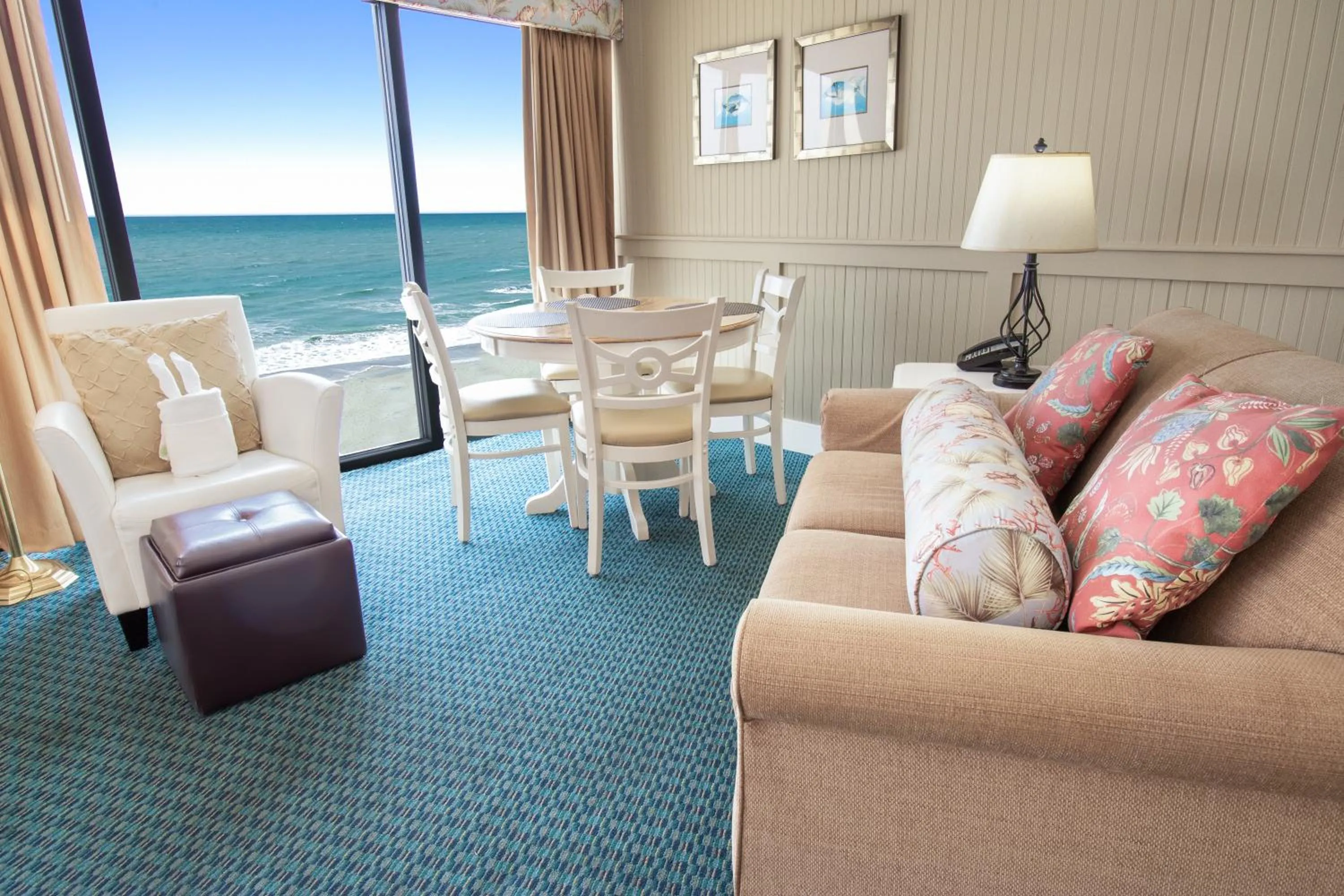 Living room in Oceanfront Litchfield Inn