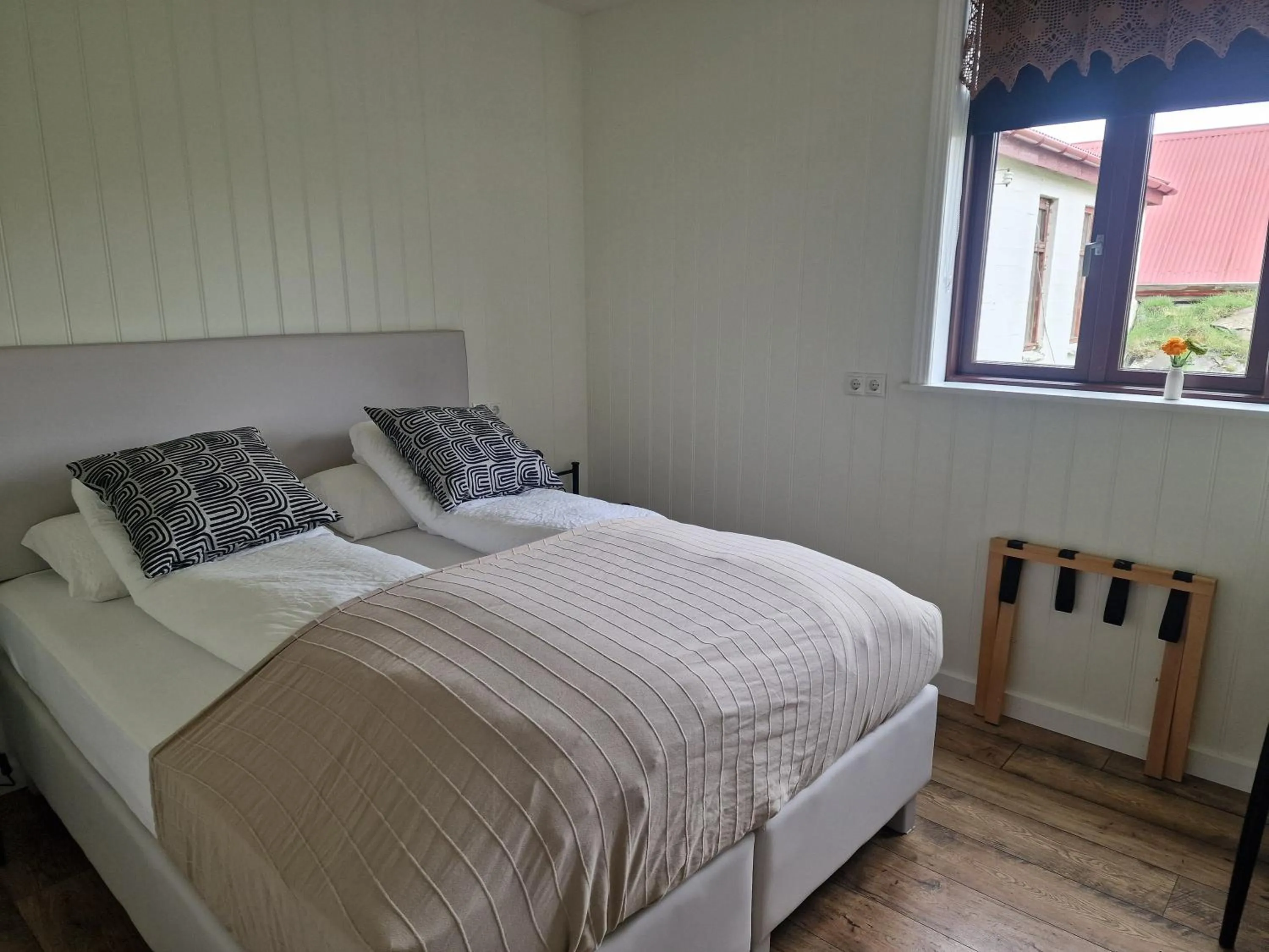 Bed in Sólheimahjáleiga Guesthouse