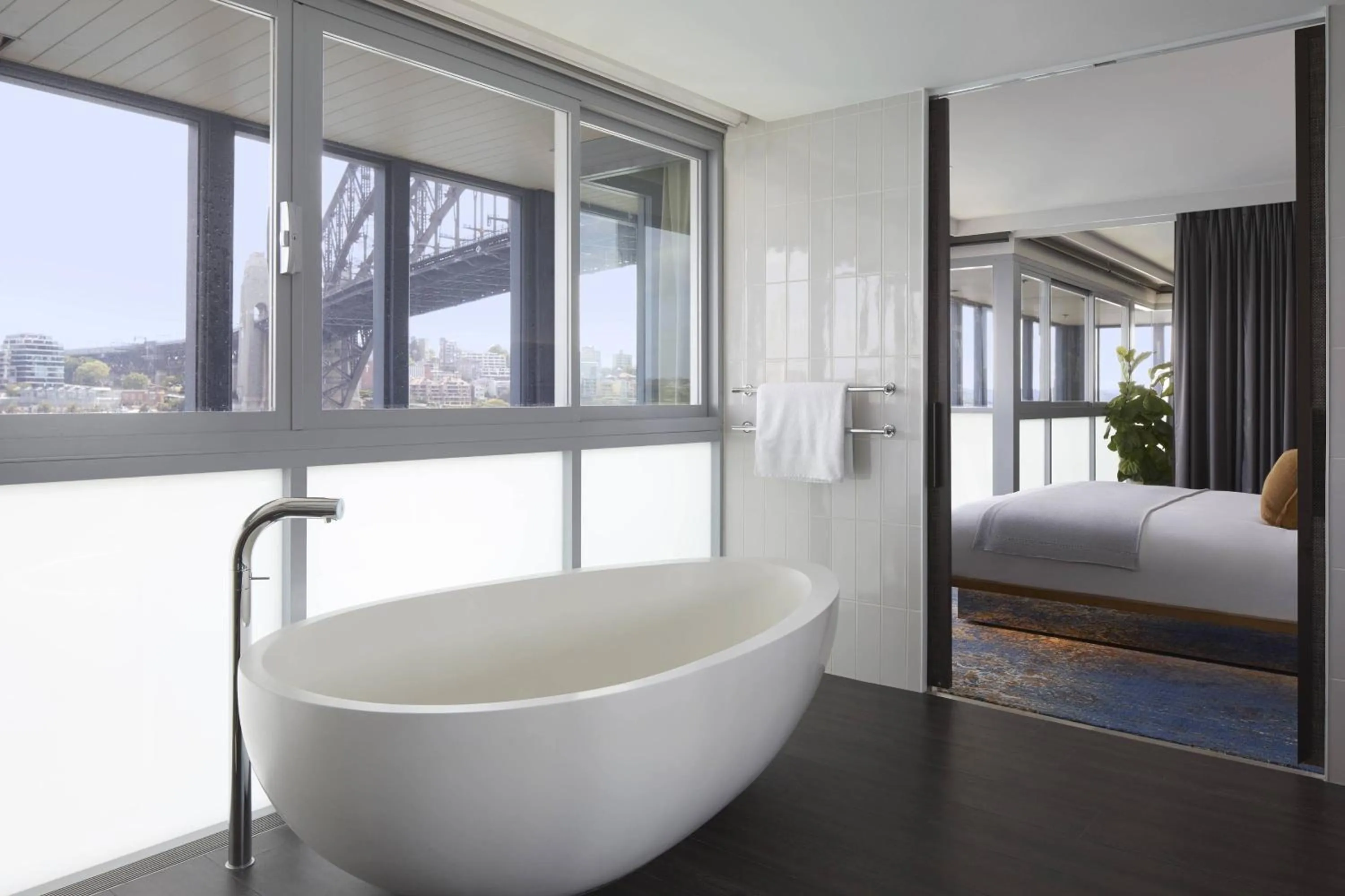 Bathroom, Bed in Pier One Sydney Harbour, Autograph Collection