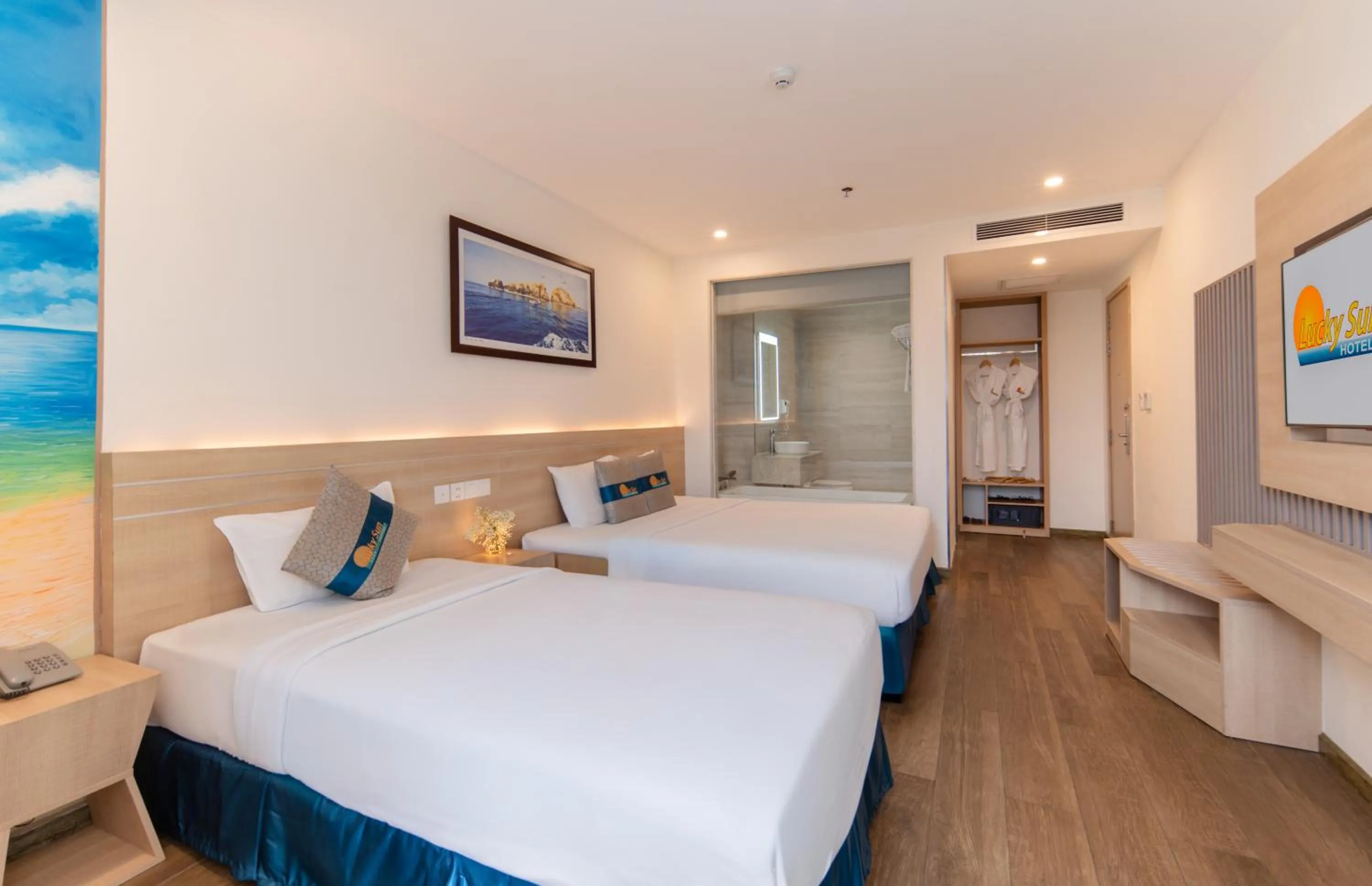 Bed in Lucky Sun Hotel Nha Trang Beach