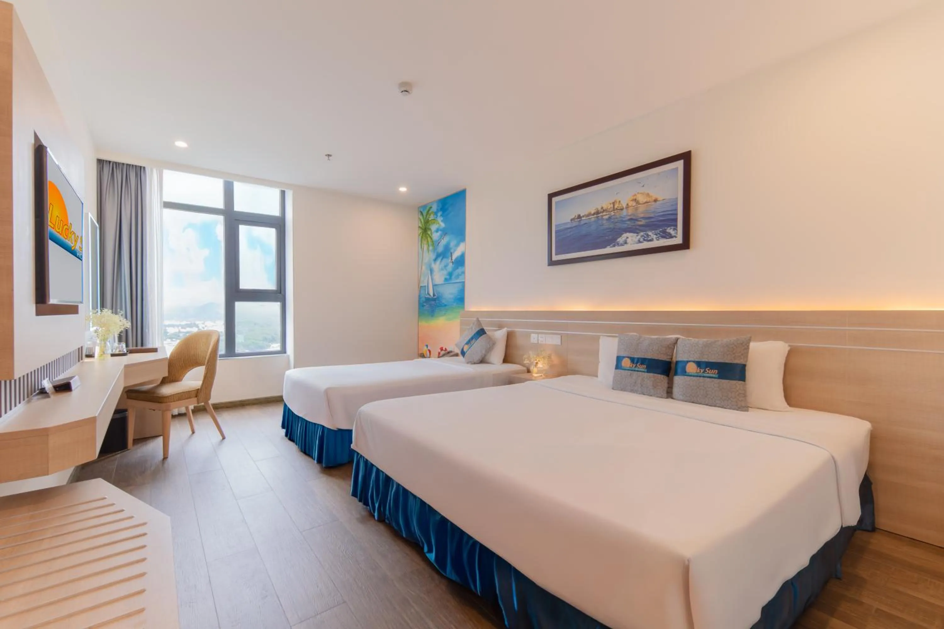 Bed in Lucky Sun Hotel Nha Trang Beach