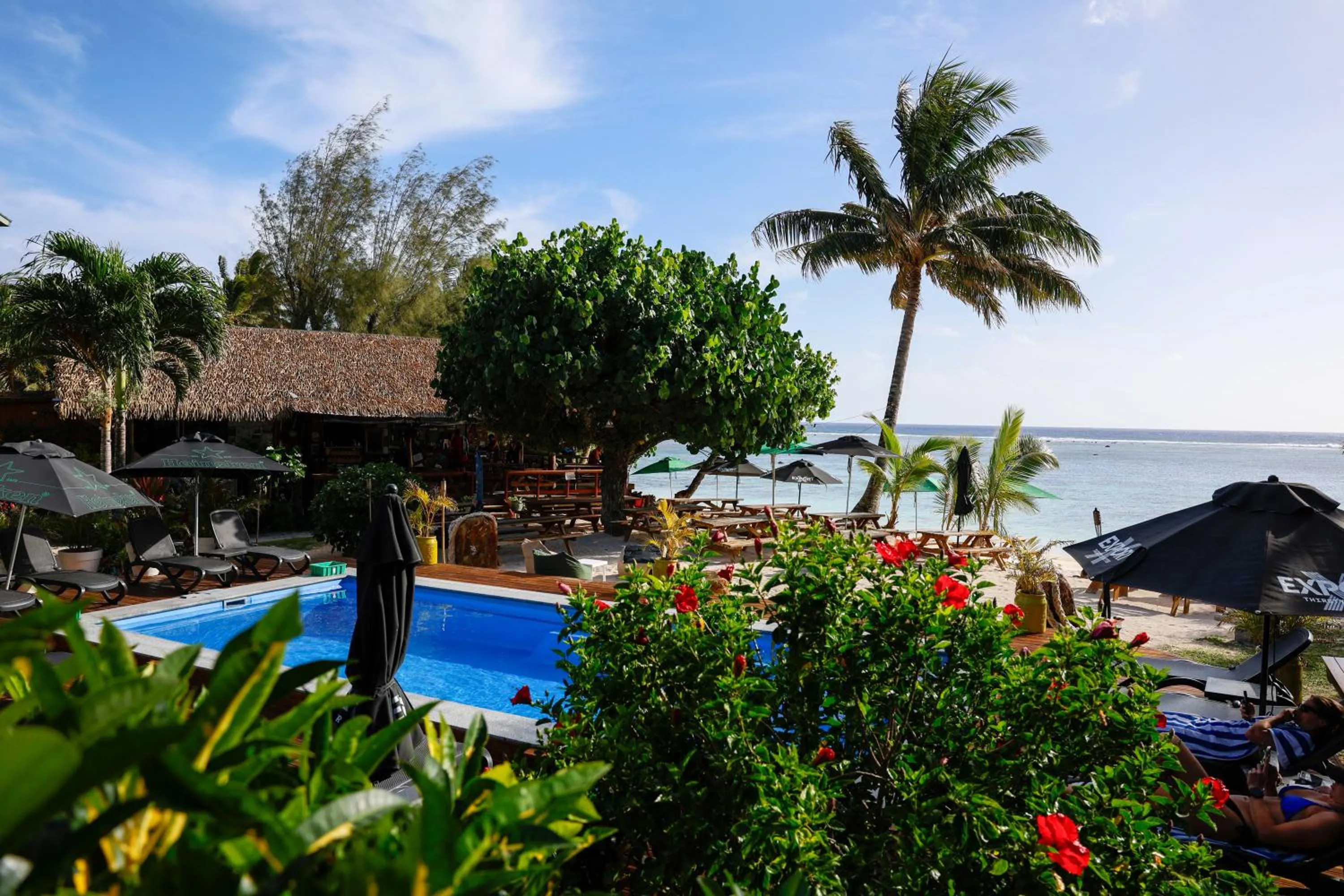 Pool view in Aroa Beachside Resort