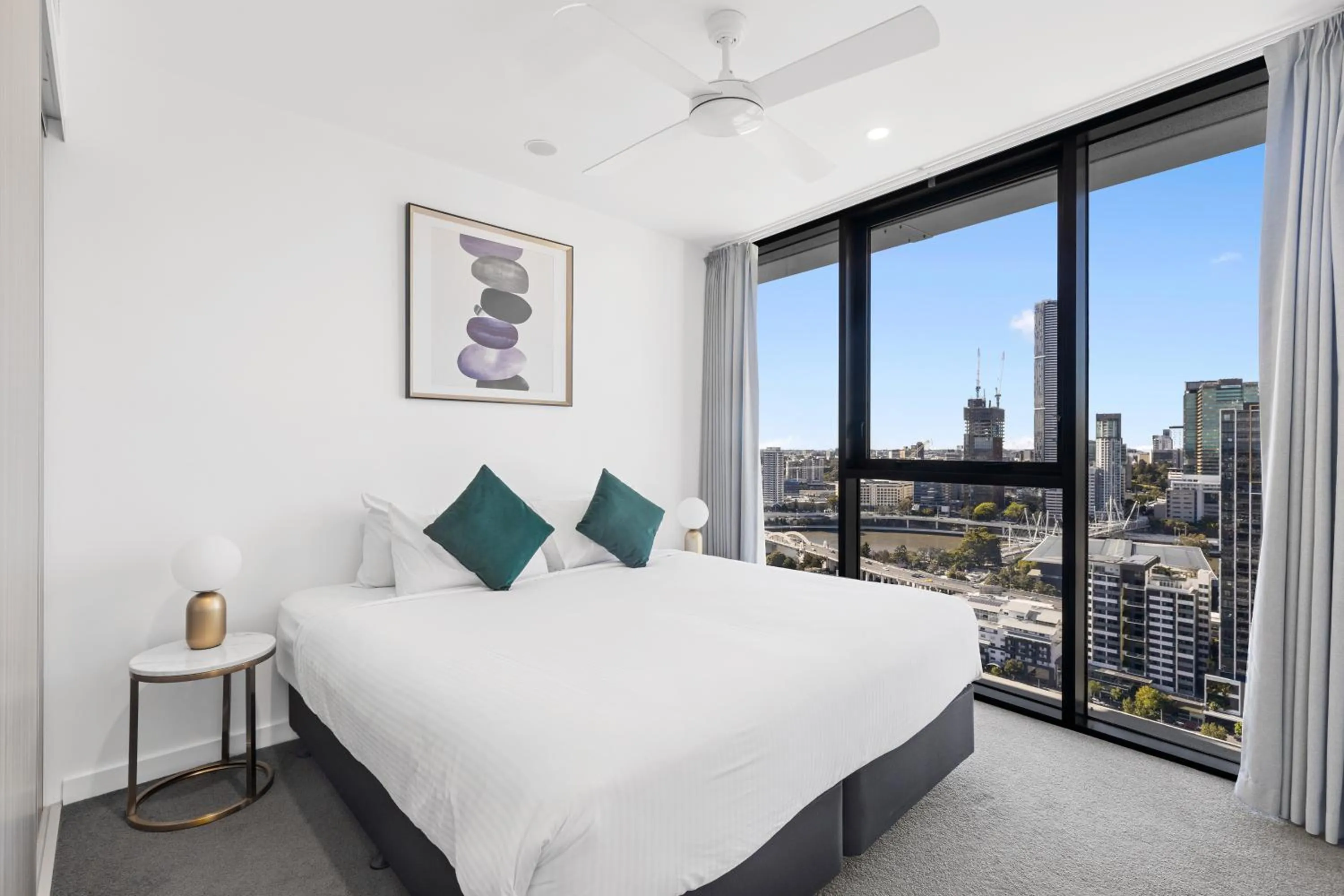 Bedroom, Bed in Brisbane One Apartments by CLLIX