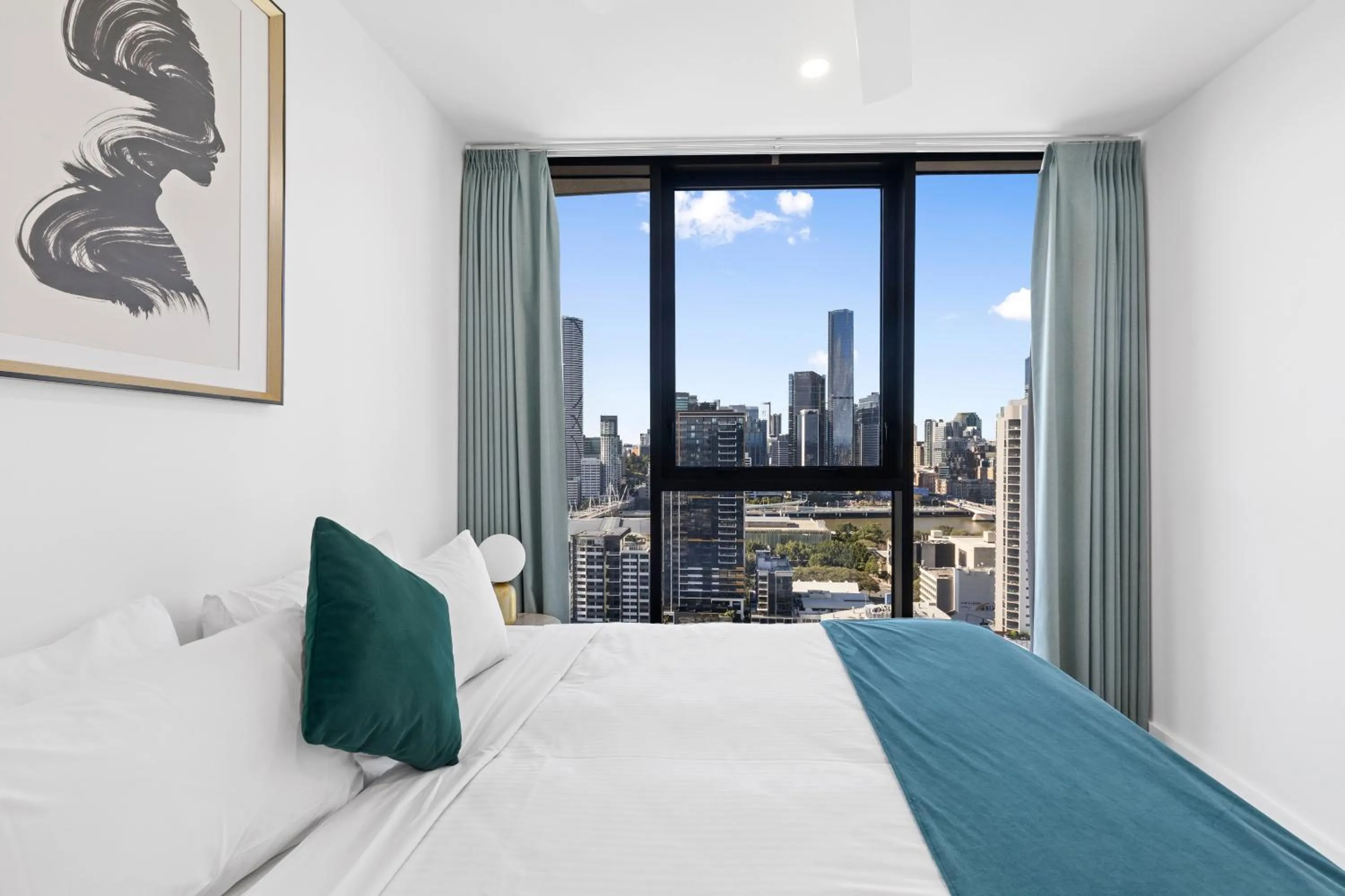 Bedroom, Bed in Brisbane One Apartments by CLLIX