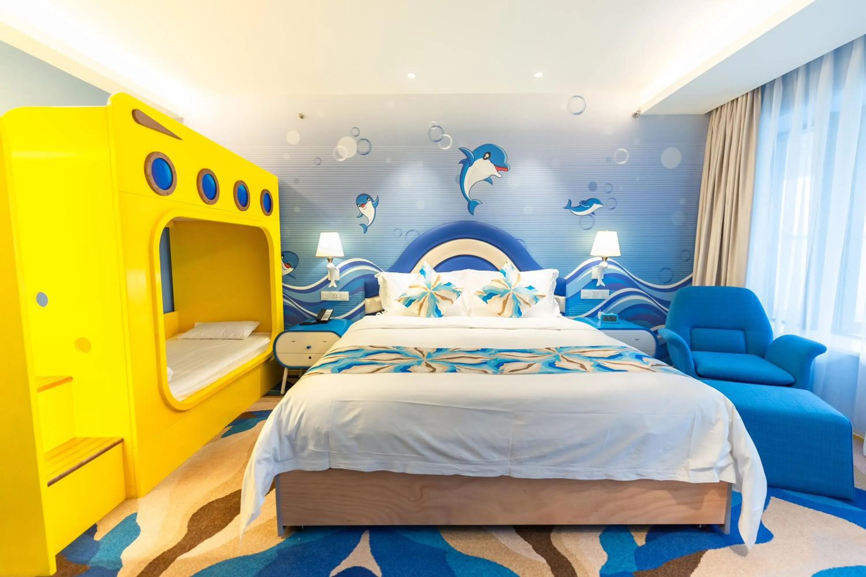 Bed in Shanghai Haichang Ocean Park Resort Hotel