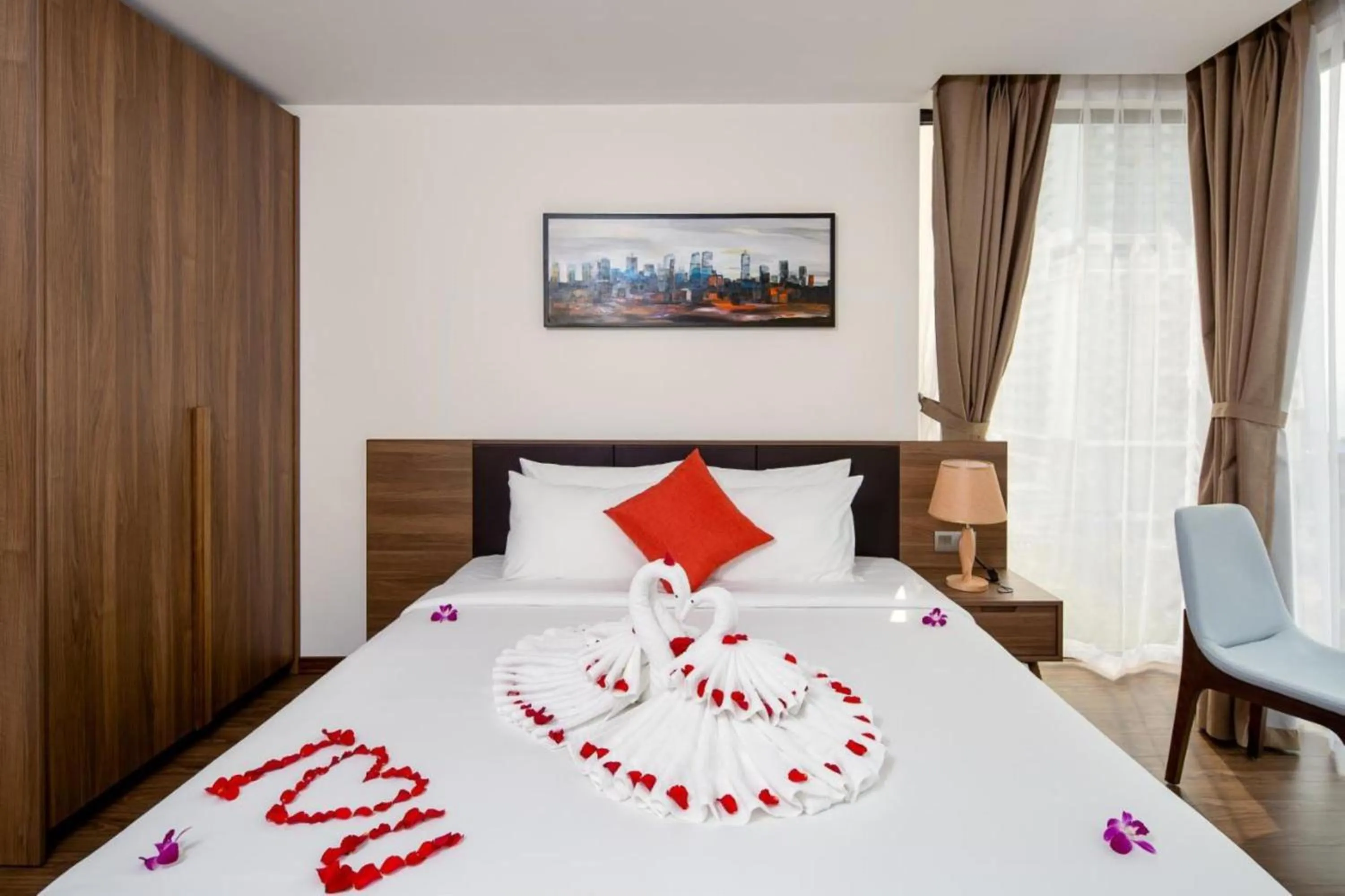 Bed in Amunra Ocean Hotel