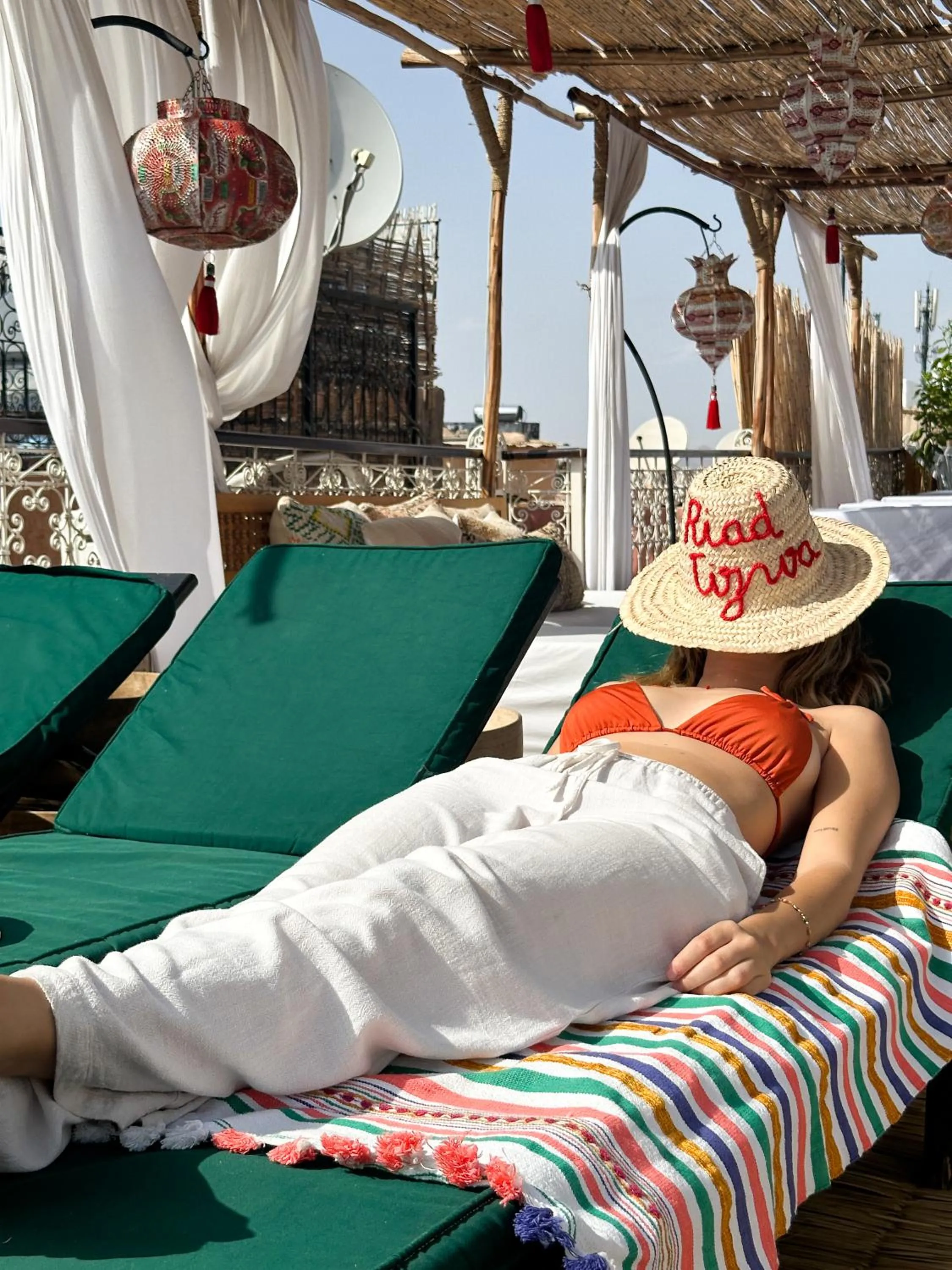 sunbed in Riad Tizwa Marrakech