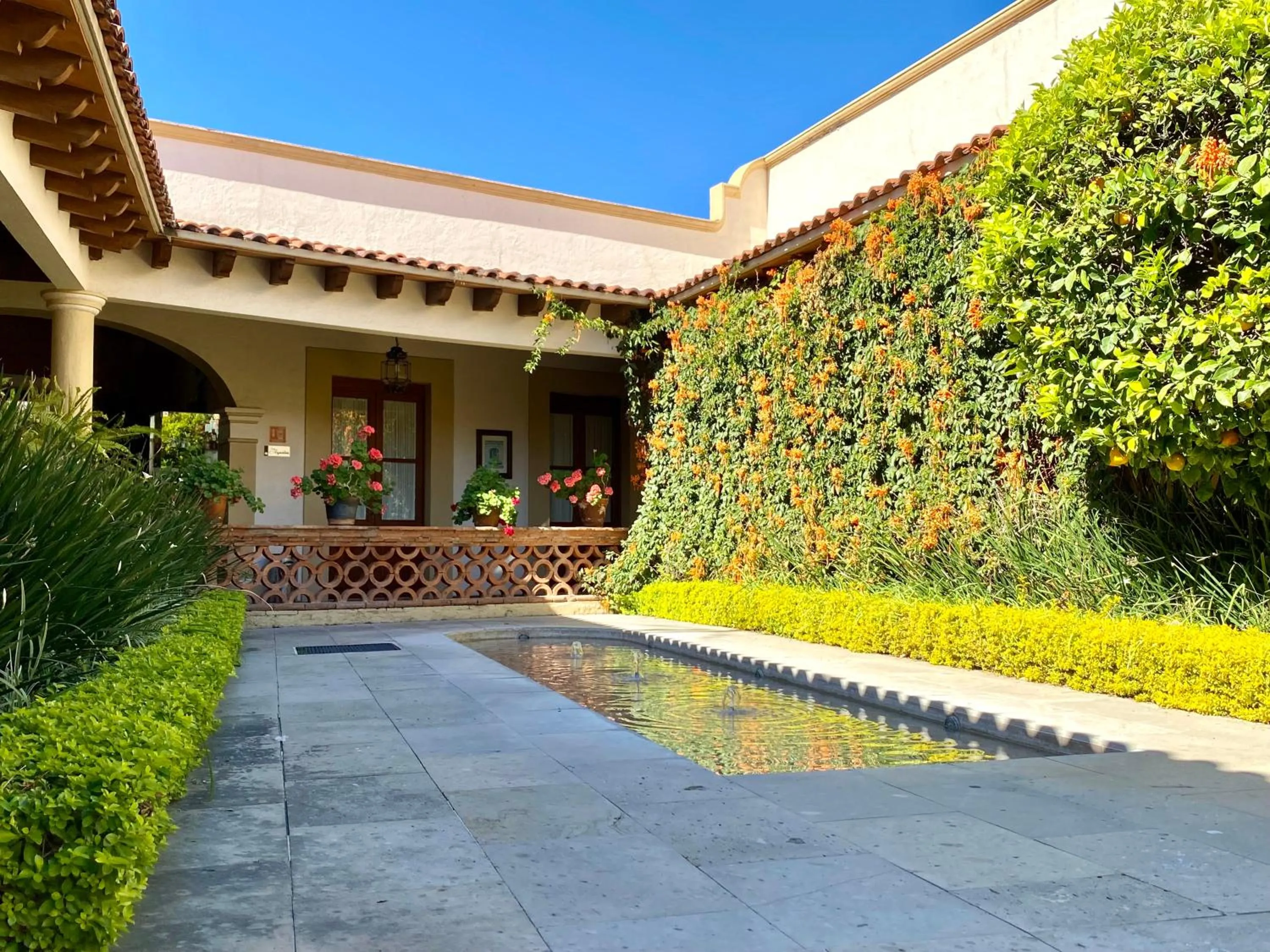 Inner courtyard view in Hotel Boutique La Granja