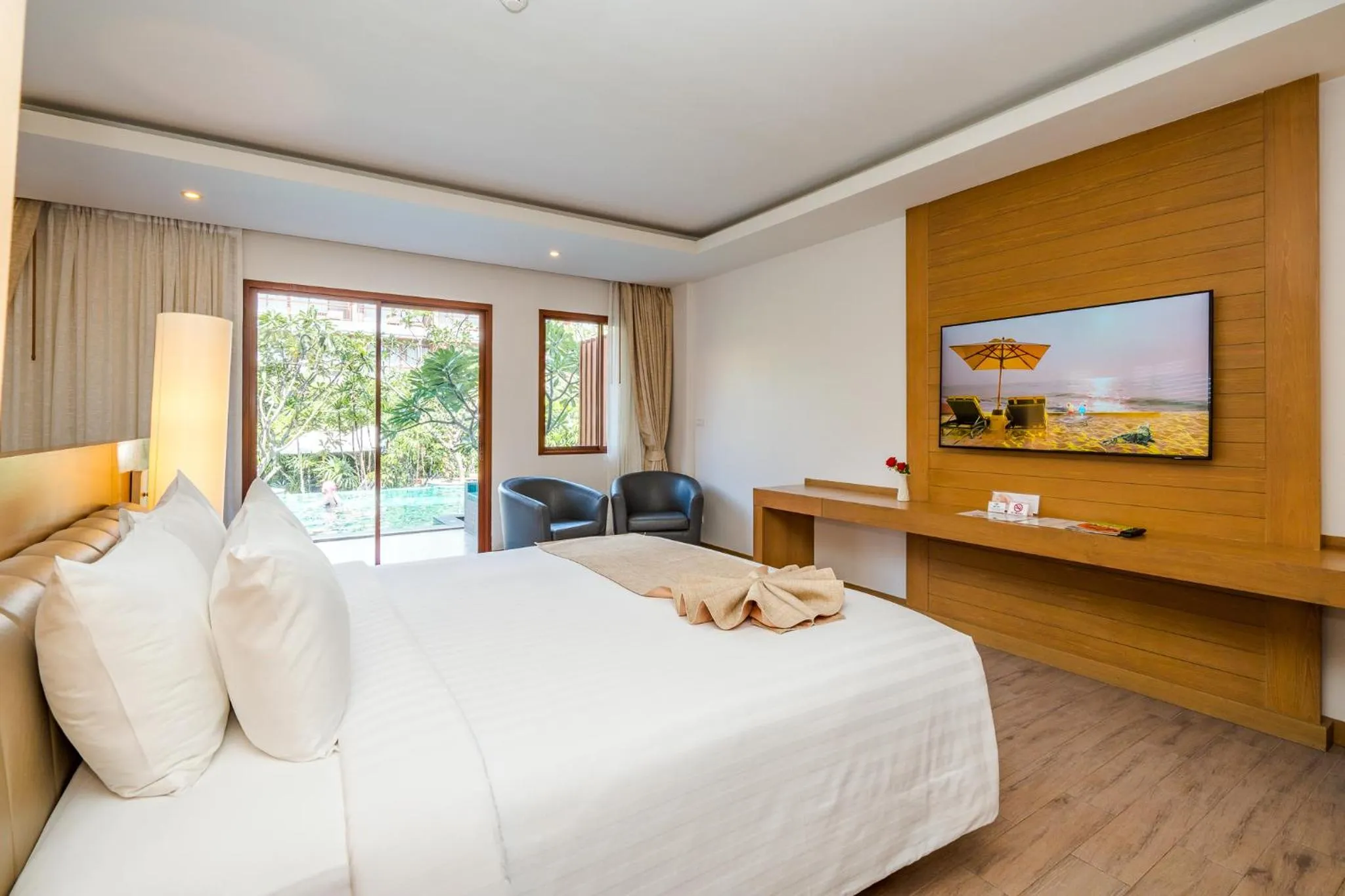 Bed in Ayrest Hua Hin Hotel