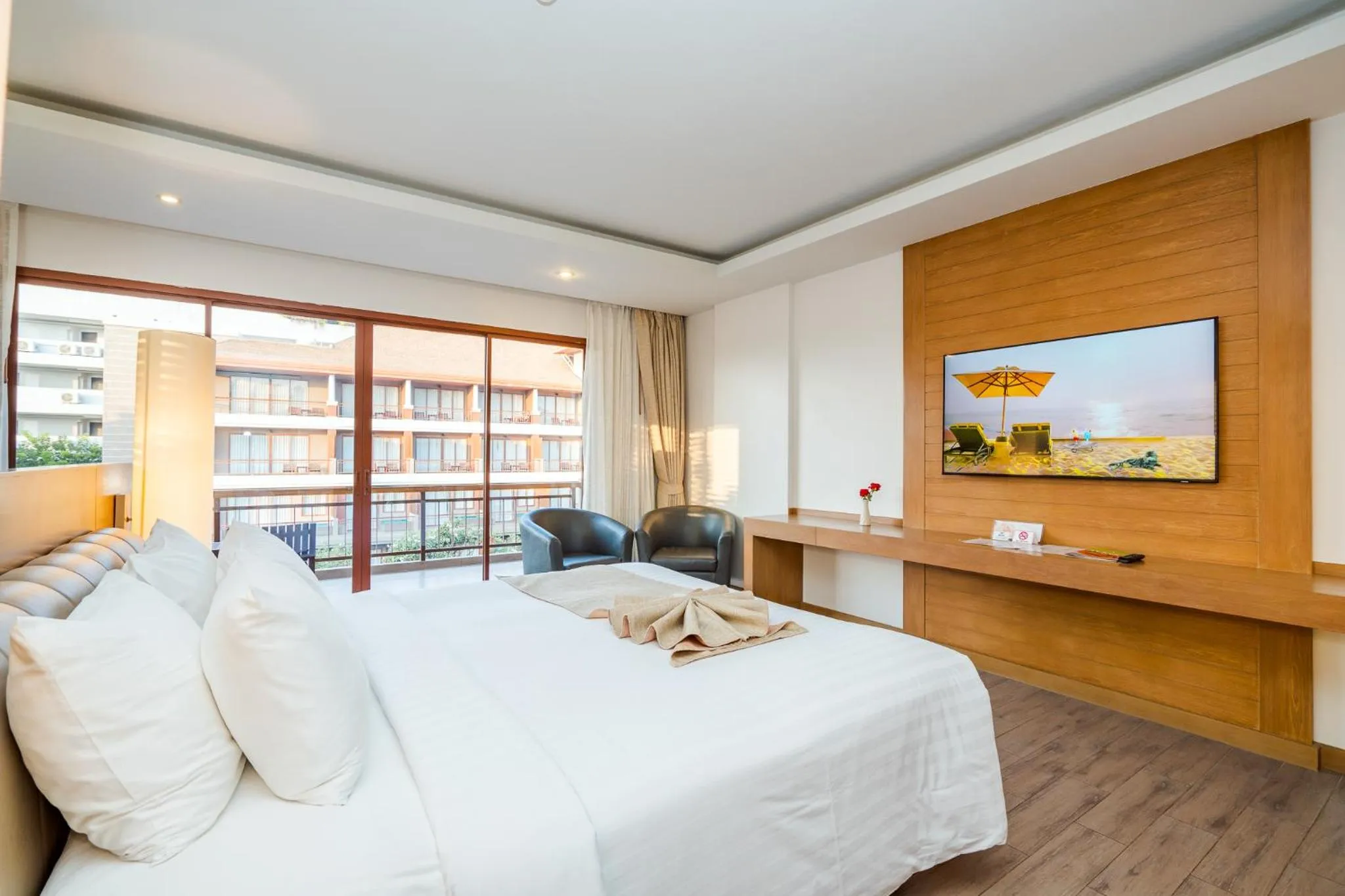 Bed in Ayrest Hua Hin Hotel