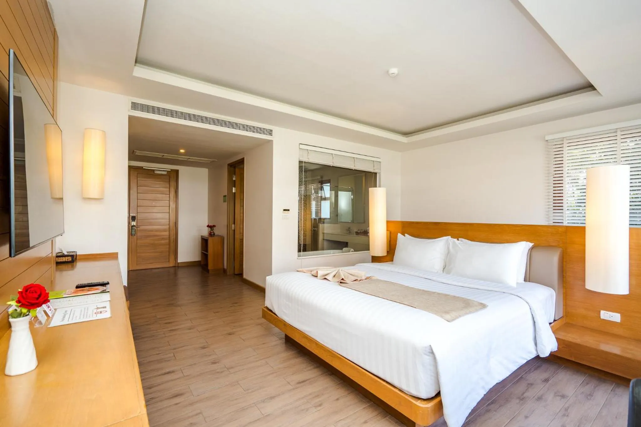 Bed in Ayrest Hua Hin Hotel