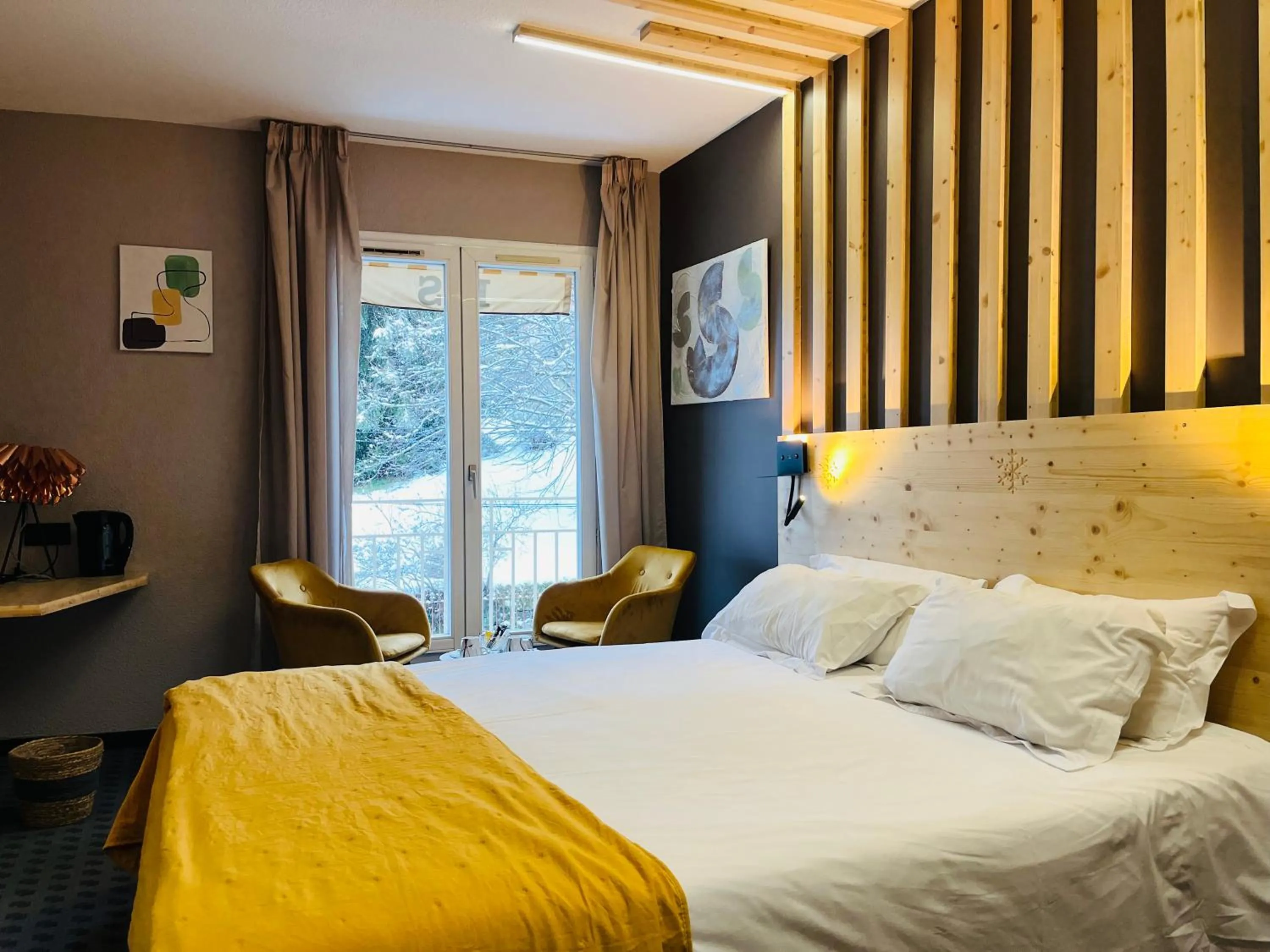 Bed in Le Sacca Hôtel restaurant