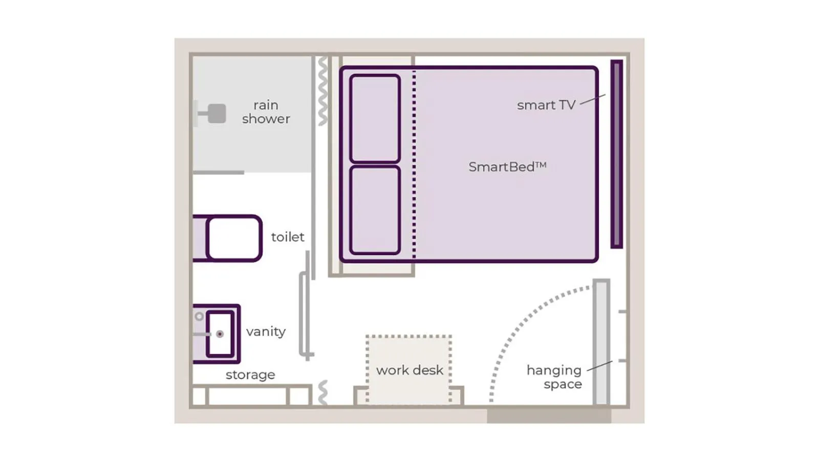 Floor plan in YOTELAIR Singapore Changi Airport Landside