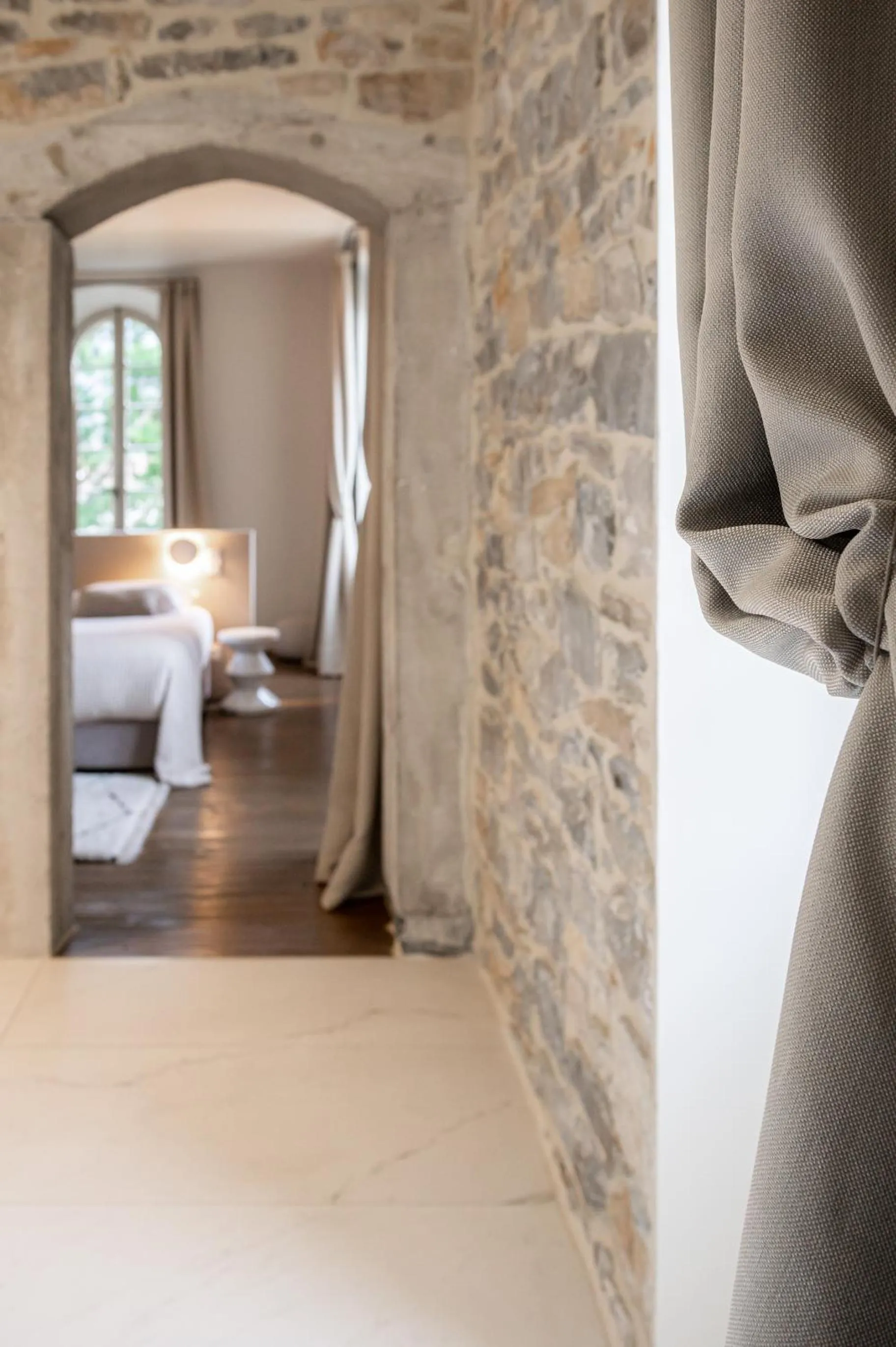 View (from property/room), Bed in Couvent de la Salette & Spa