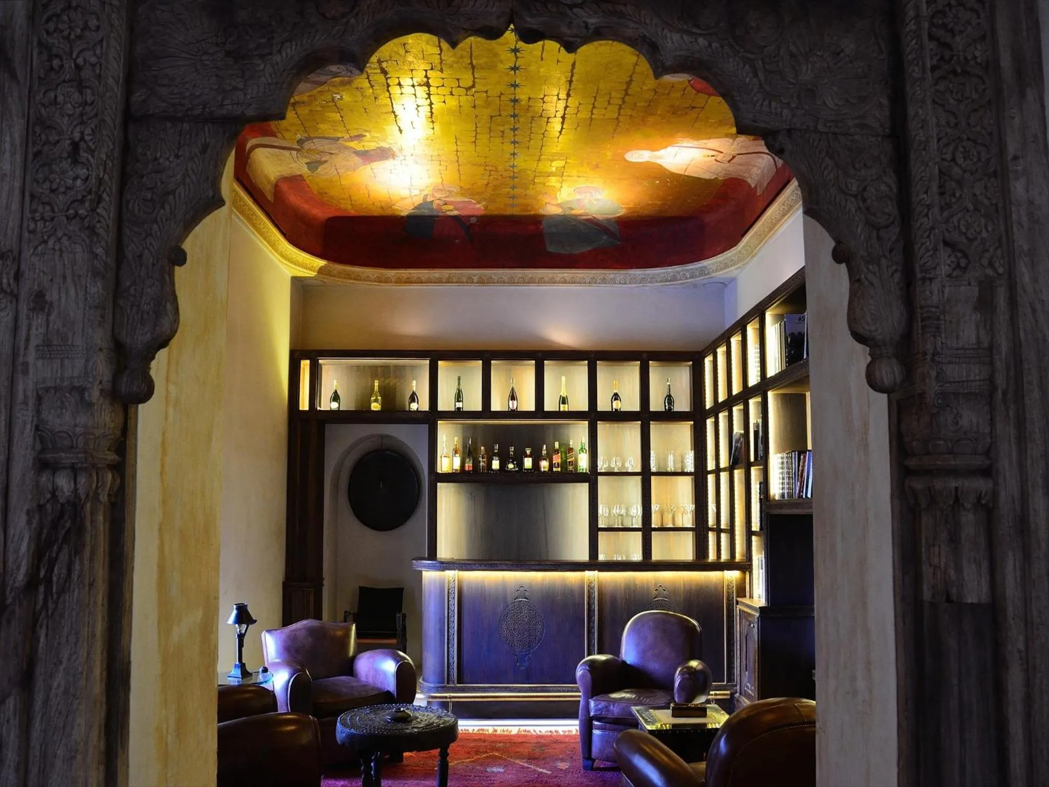 Lounge or bar in Ksar Char-Bagh Small Luxury Hotels