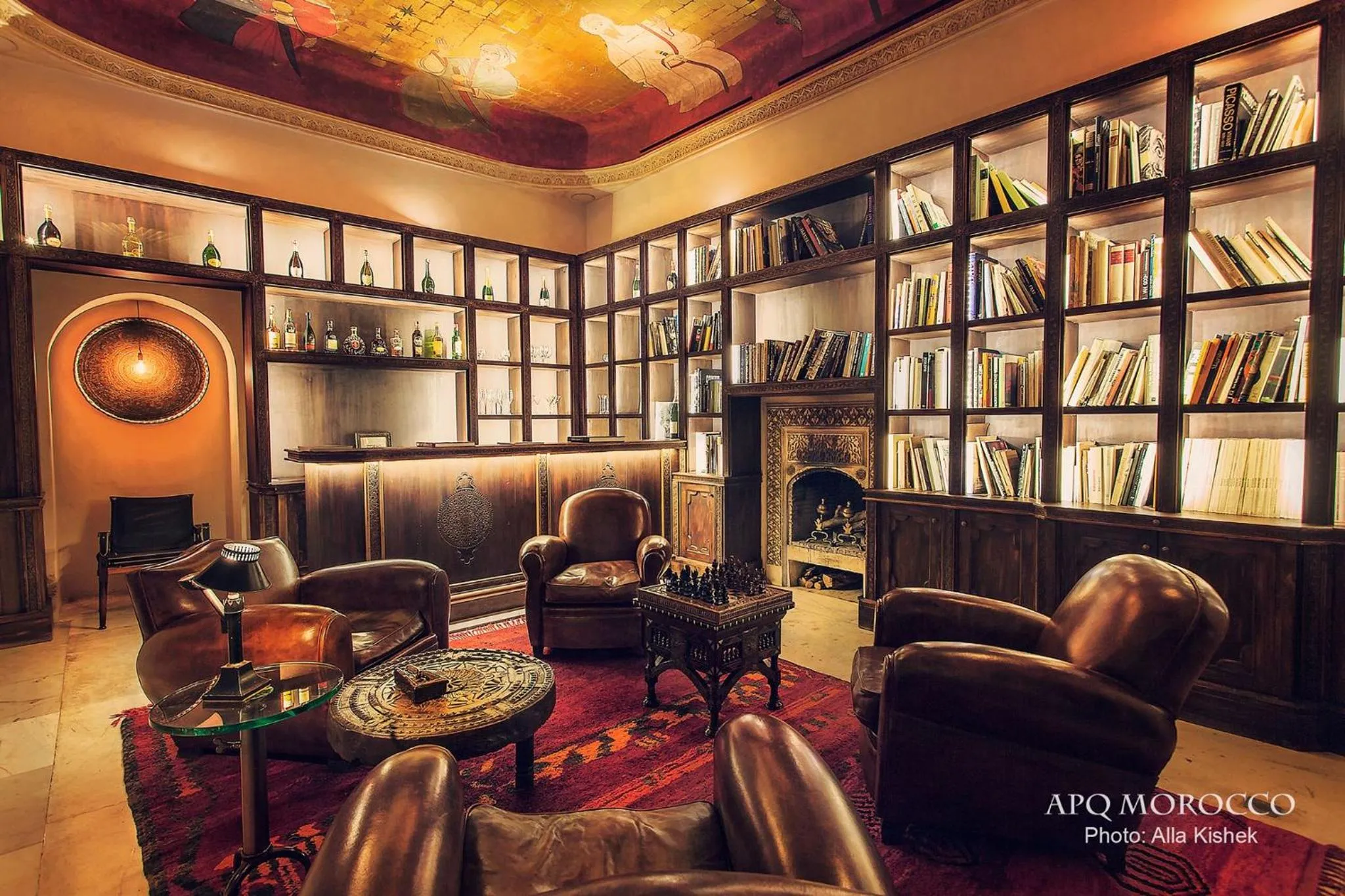 Lounge or bar in Ksar Char-Bagh Small Luxury Hotels