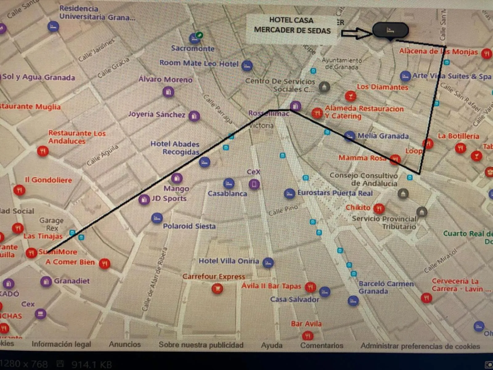 Location in Hotel Mercader de Sedas by Maxi Hoteles