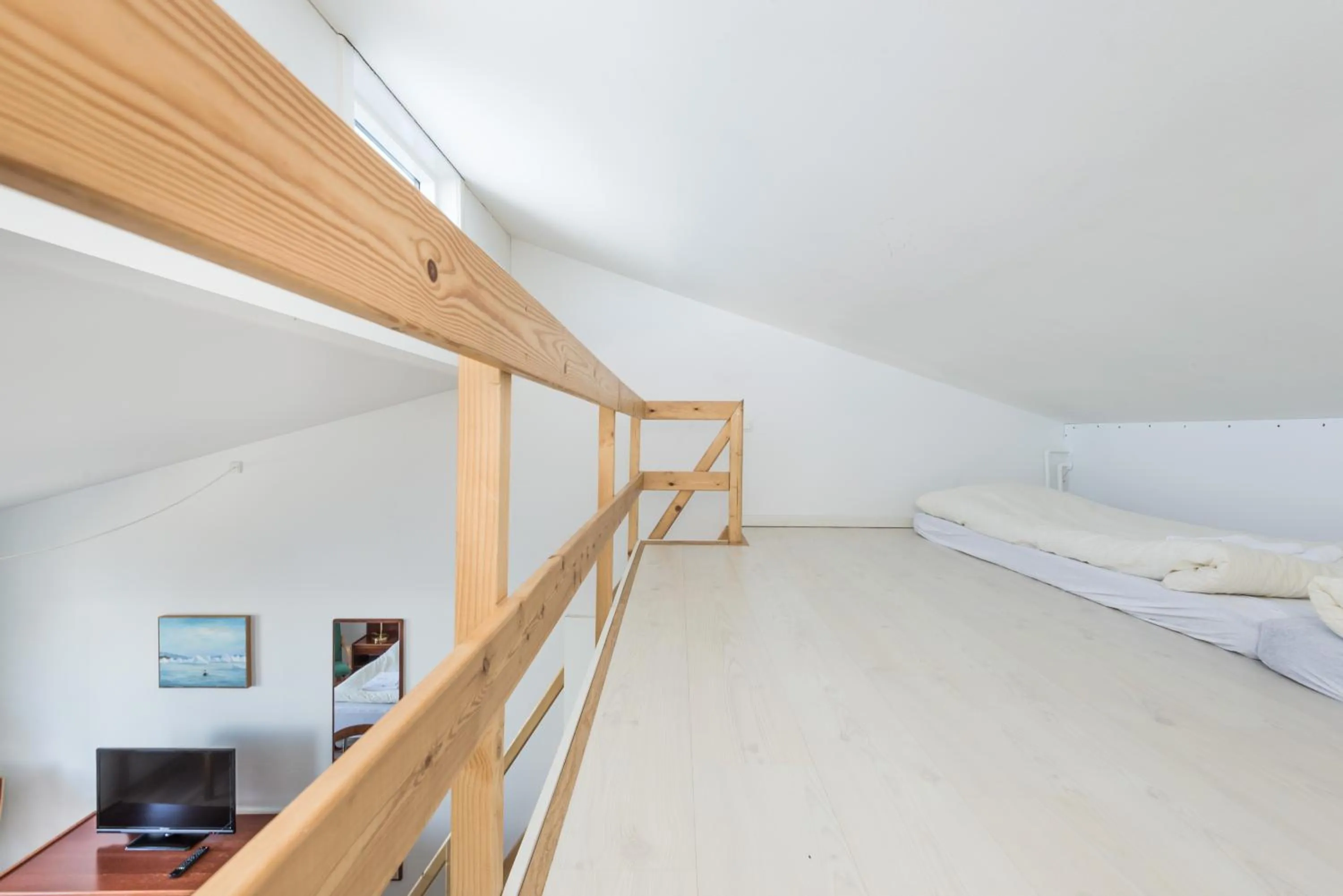 Bedroom, Bed in Hotel Hvide Falk