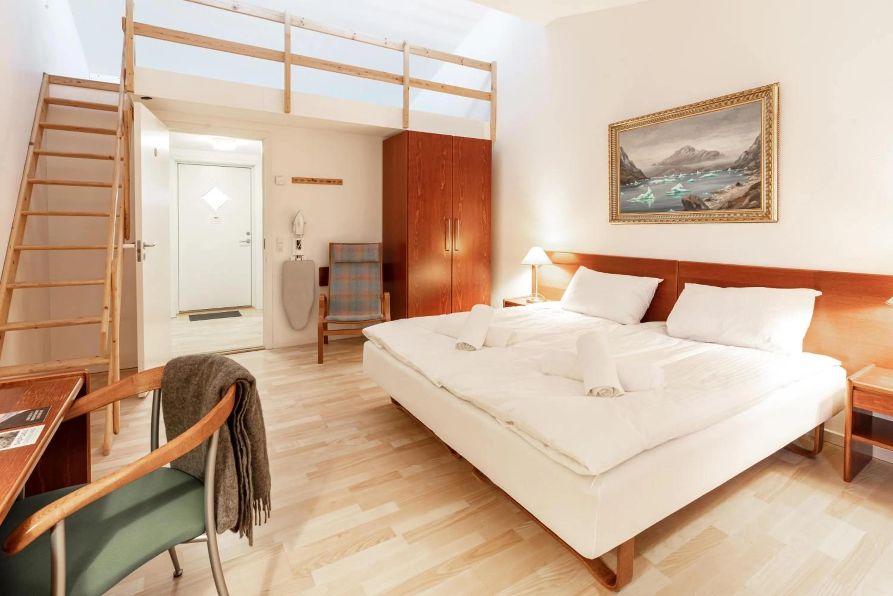 Bedroom, Bed in Hotel Hvide Falk