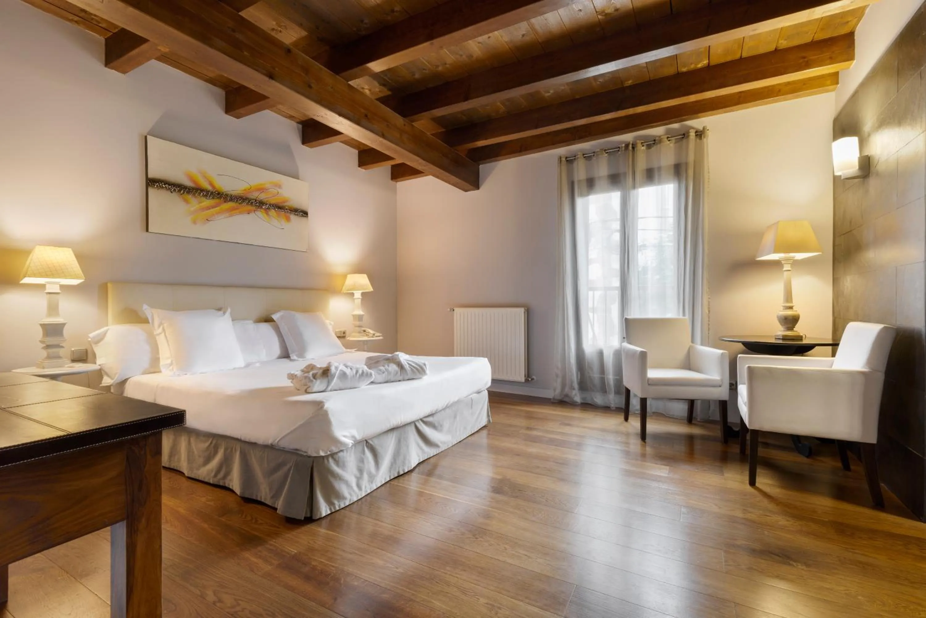 Bed in Hotel Rural Iribarnia