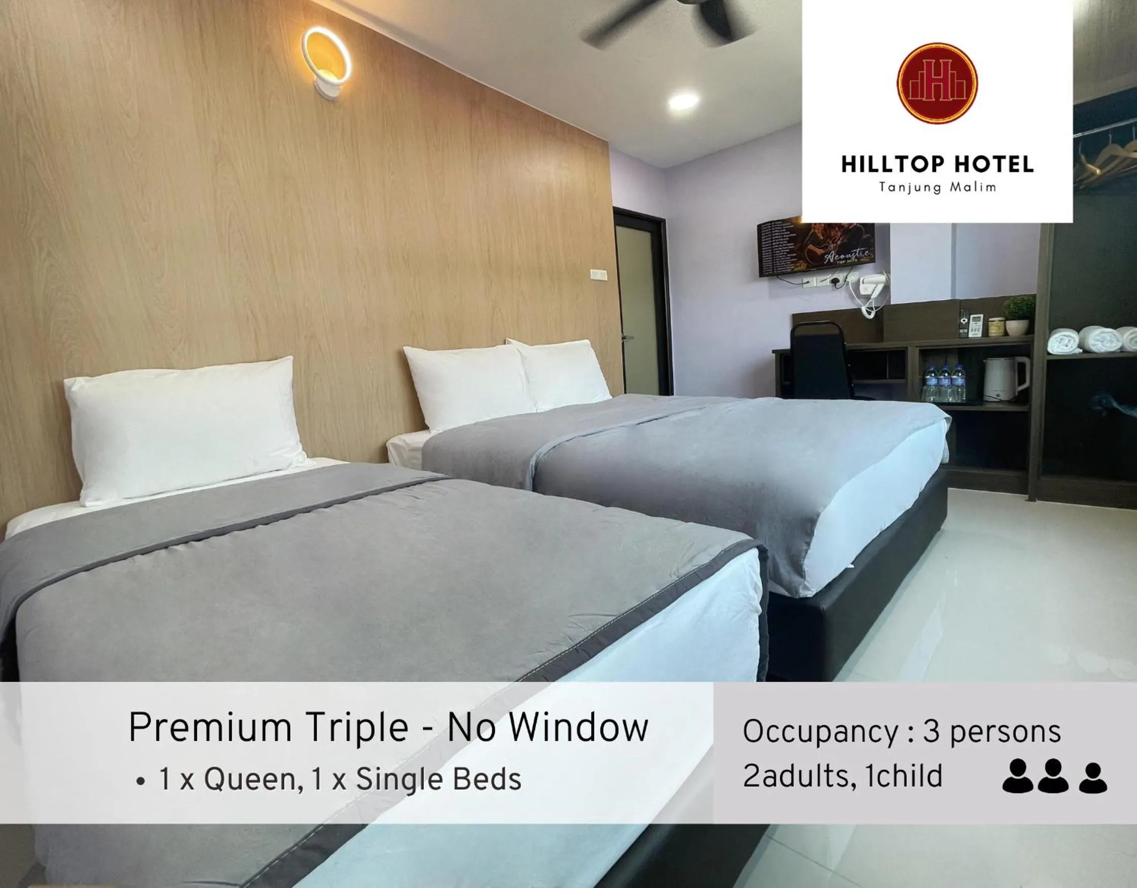 Bed in Hilltop Hotel Tanjung Malim
