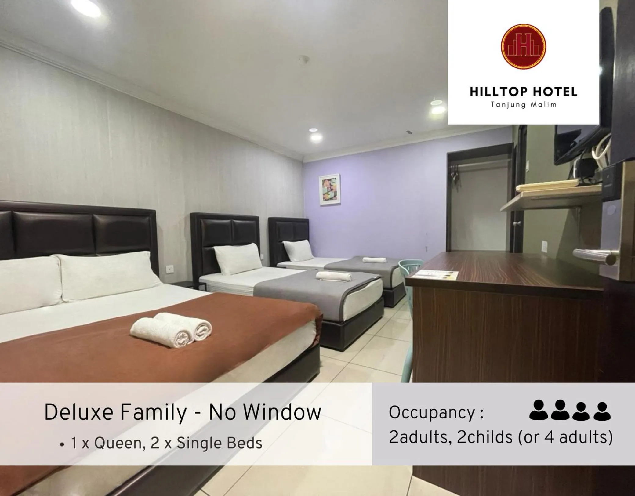 Bed in Hilltop Hotel Tanjung Malim
