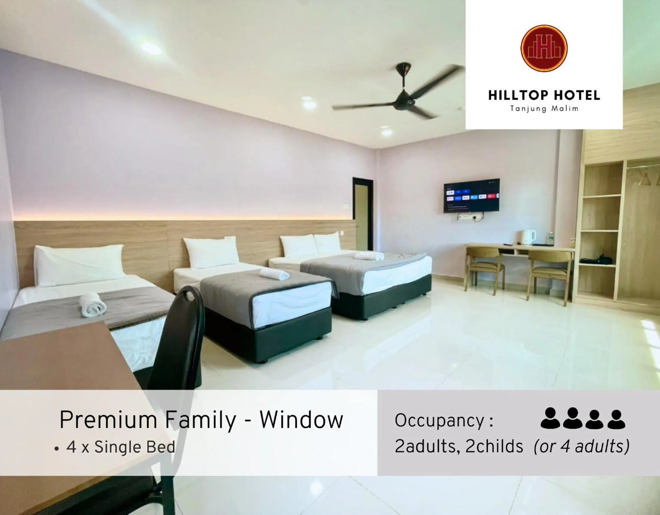 Bed in Hilltop Hotel Tanjung Malim