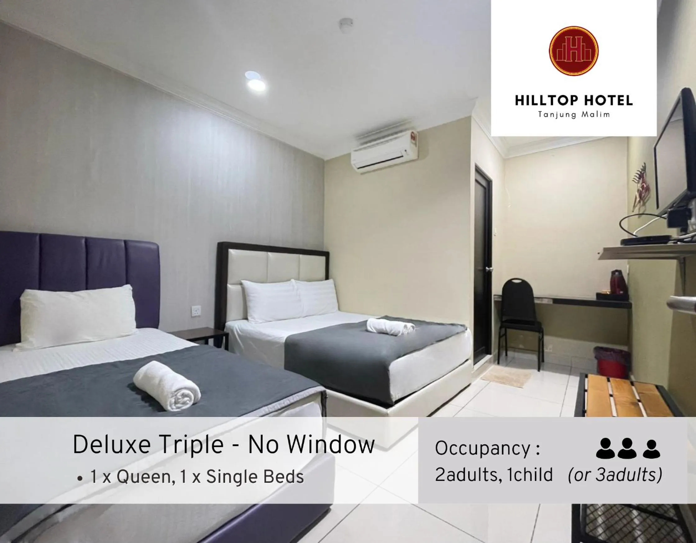 Bed in Hilltop Hotel Tanjung Malim