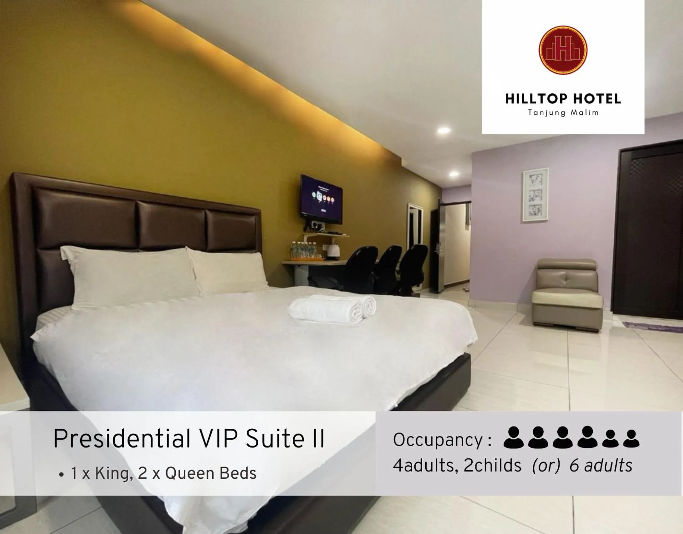 Bed in Hilltop Hotel Tanjung Malim