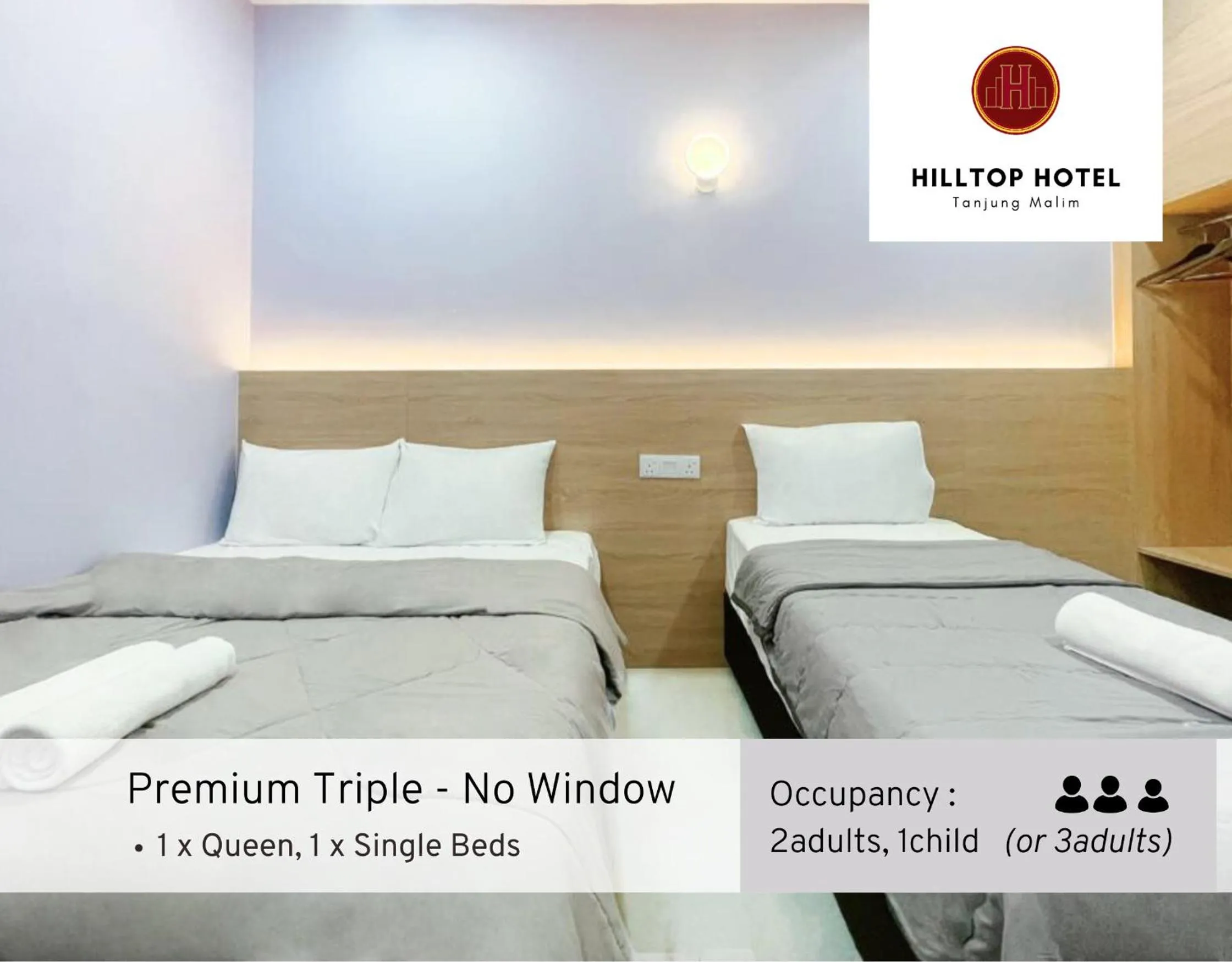 Bed in Hilltop Hotel Tanjung Malim