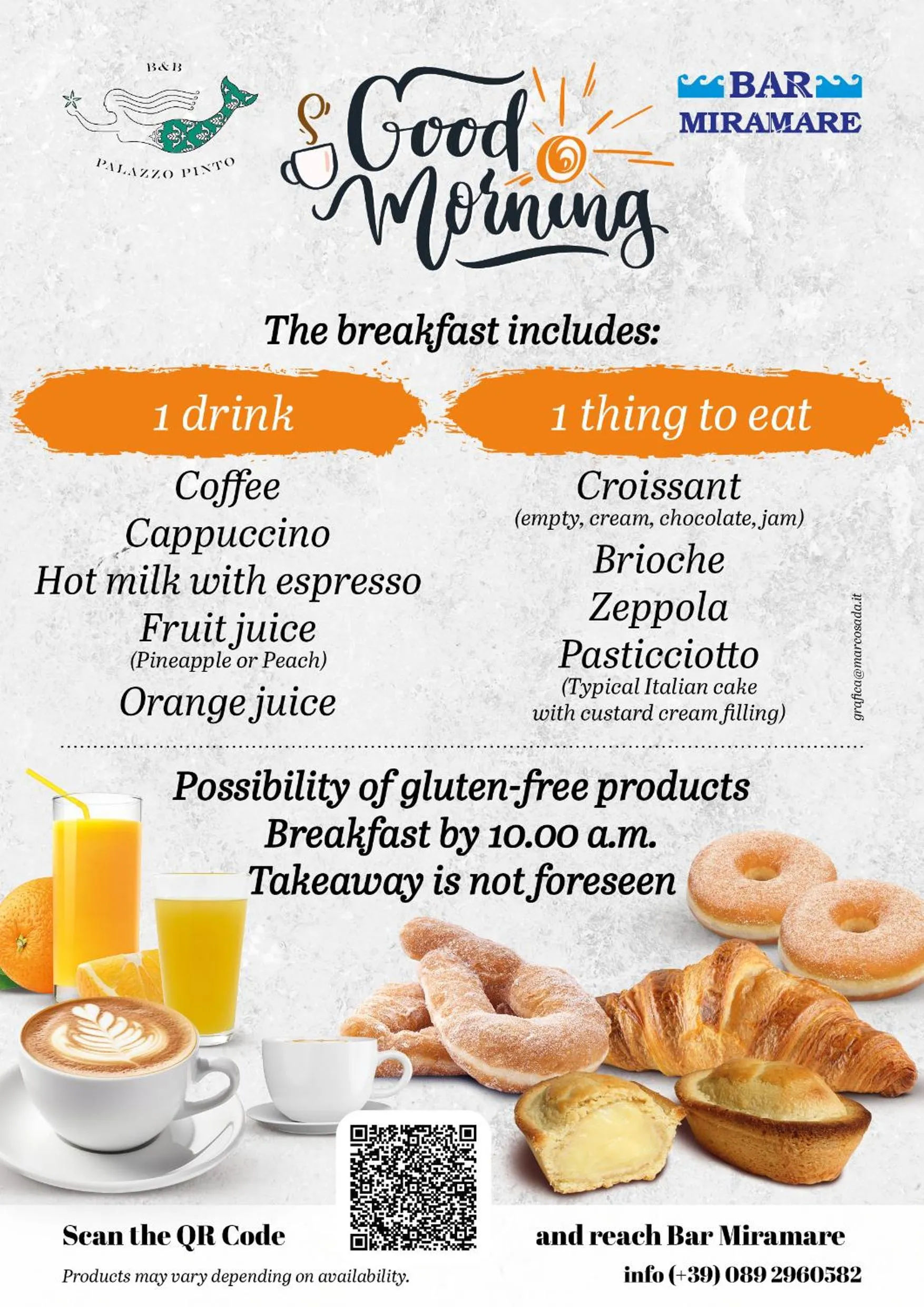 Italian breakfast in B&B Palazzo Pinto 2