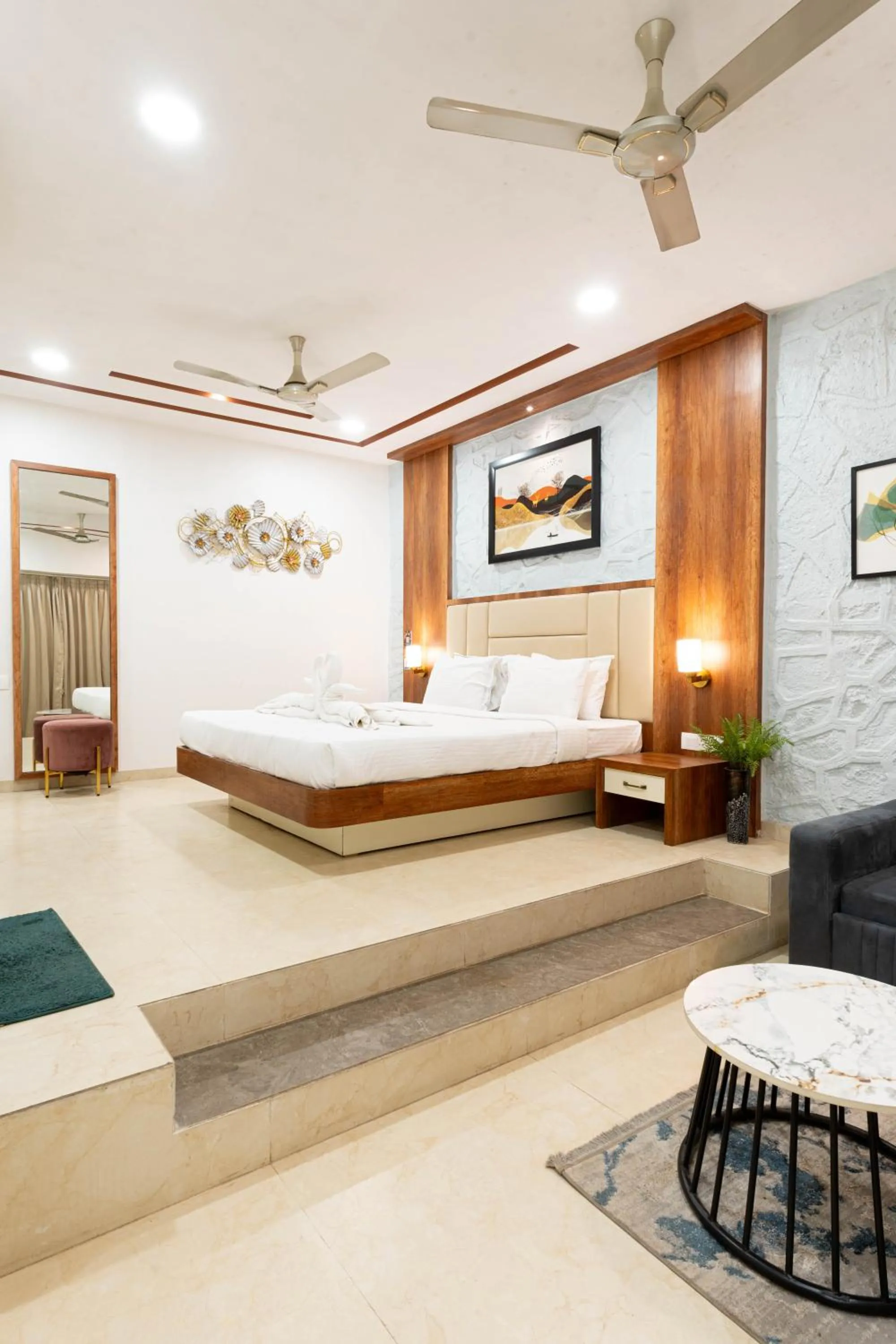 Seating area, Bed in Visava Amusement Park & Resort Navi Mumbai