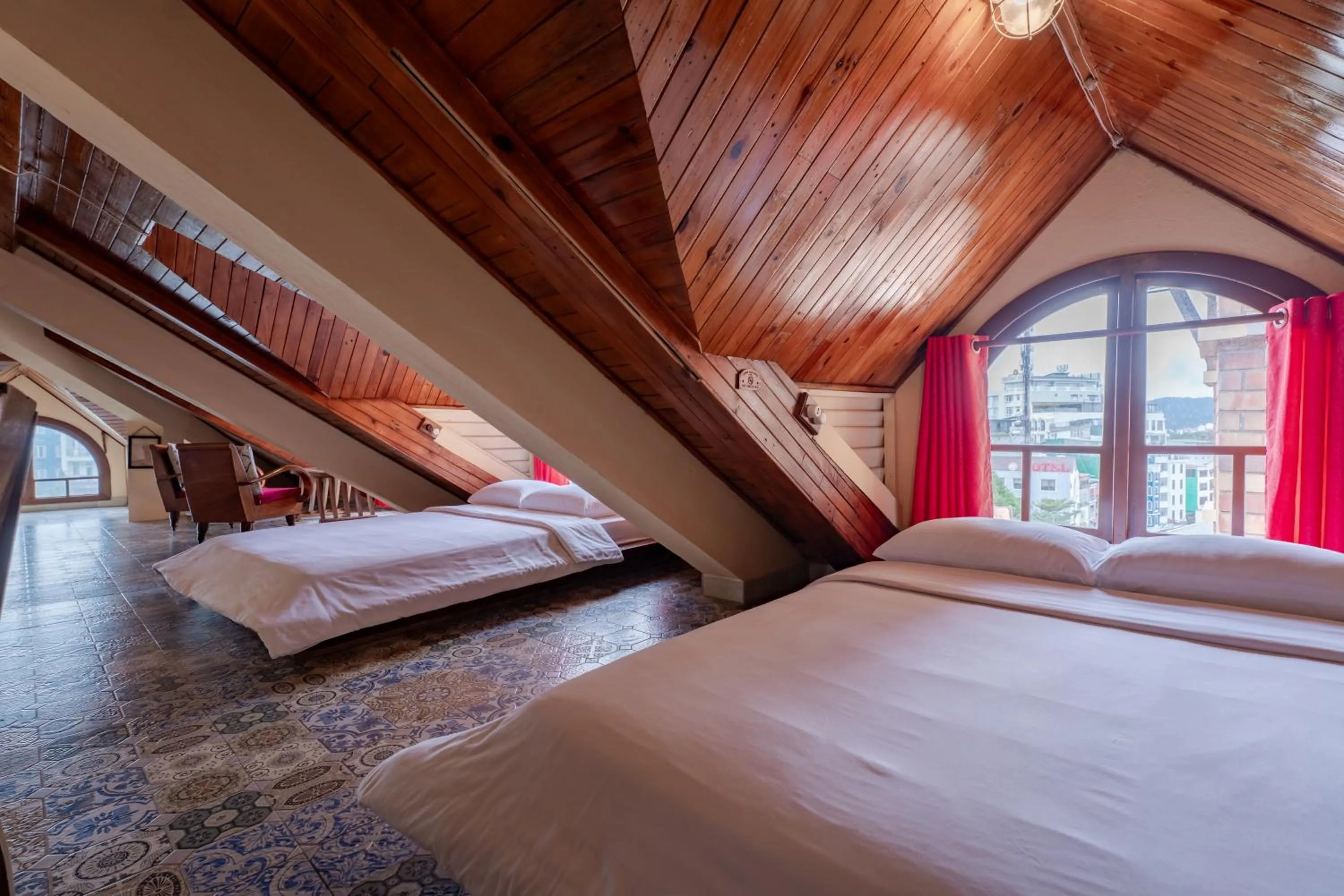 Bed in Saphir Dalat Hotel