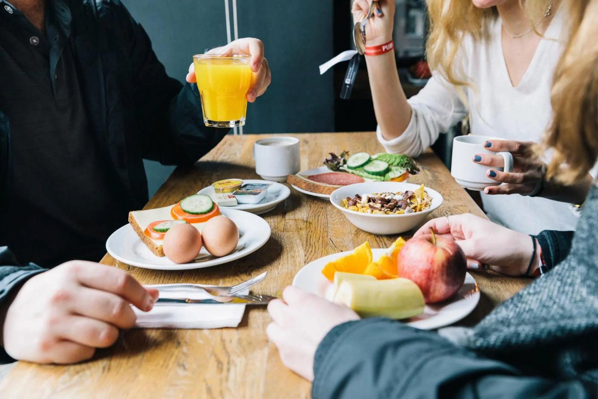 Buffet breakfast in St Christopher's Inn Berlin - Alexanderplatz