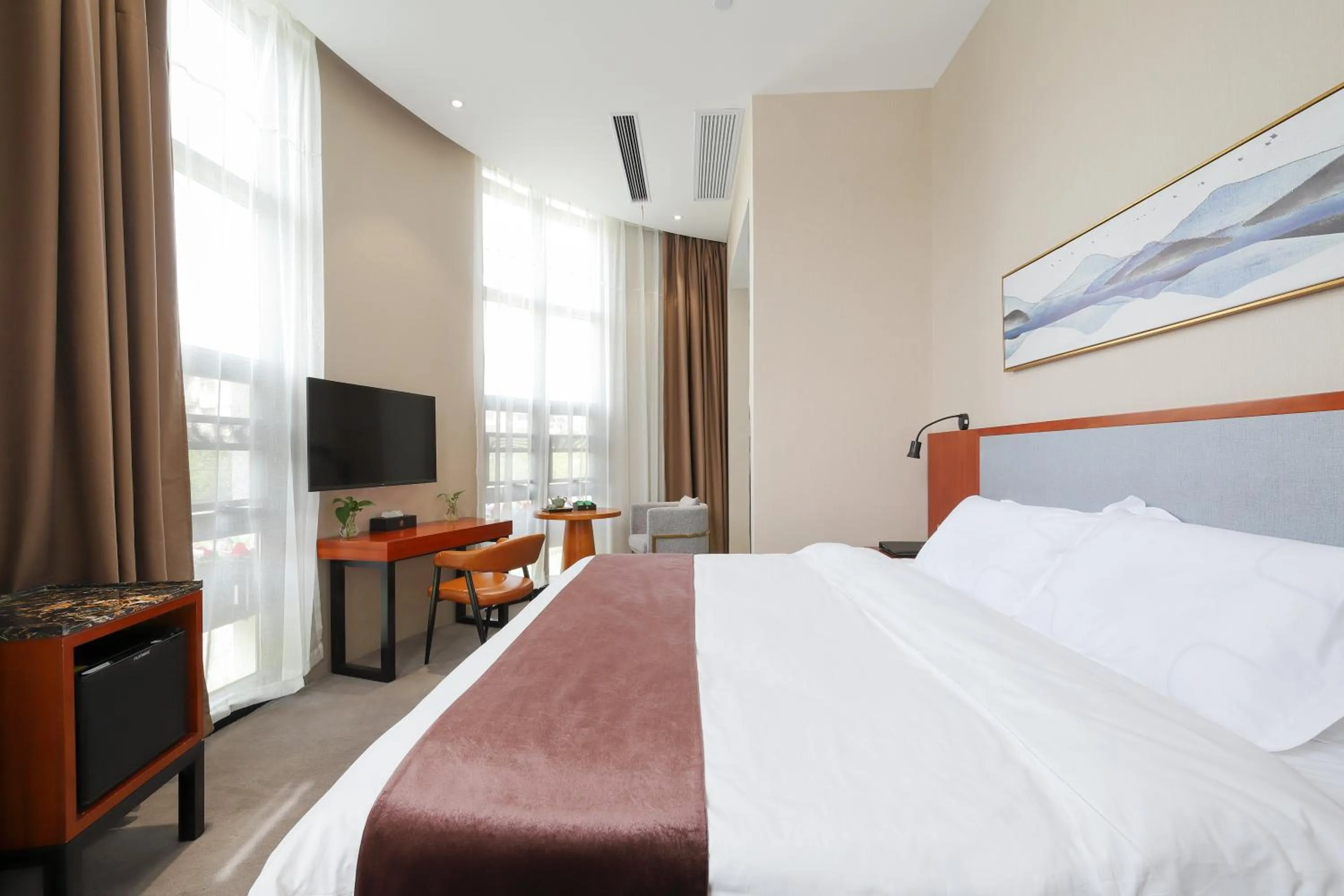 Bed in Mengguo Hotel Pudong Airport