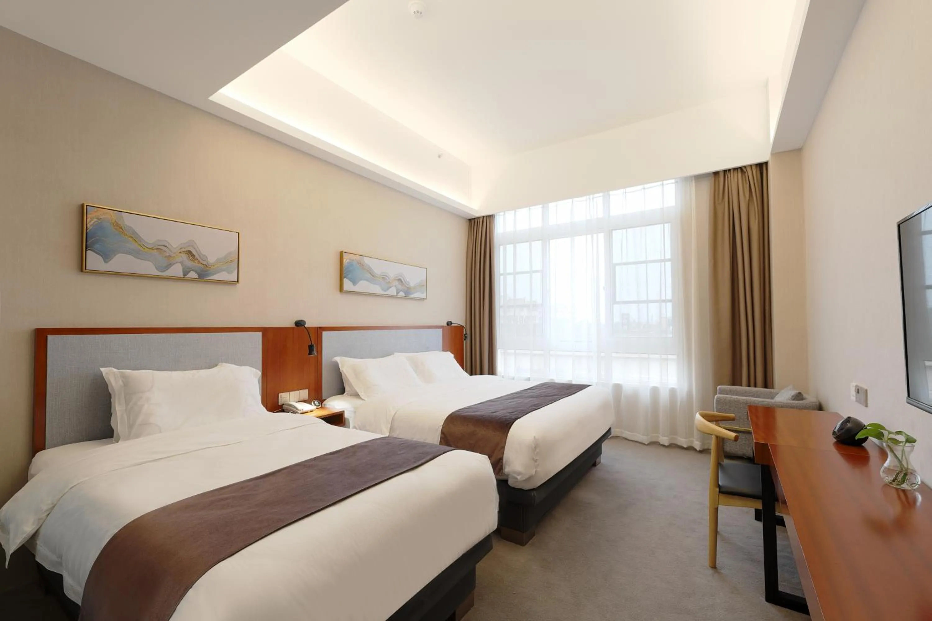 Bed in Mengguo Hotel Pudong Airport