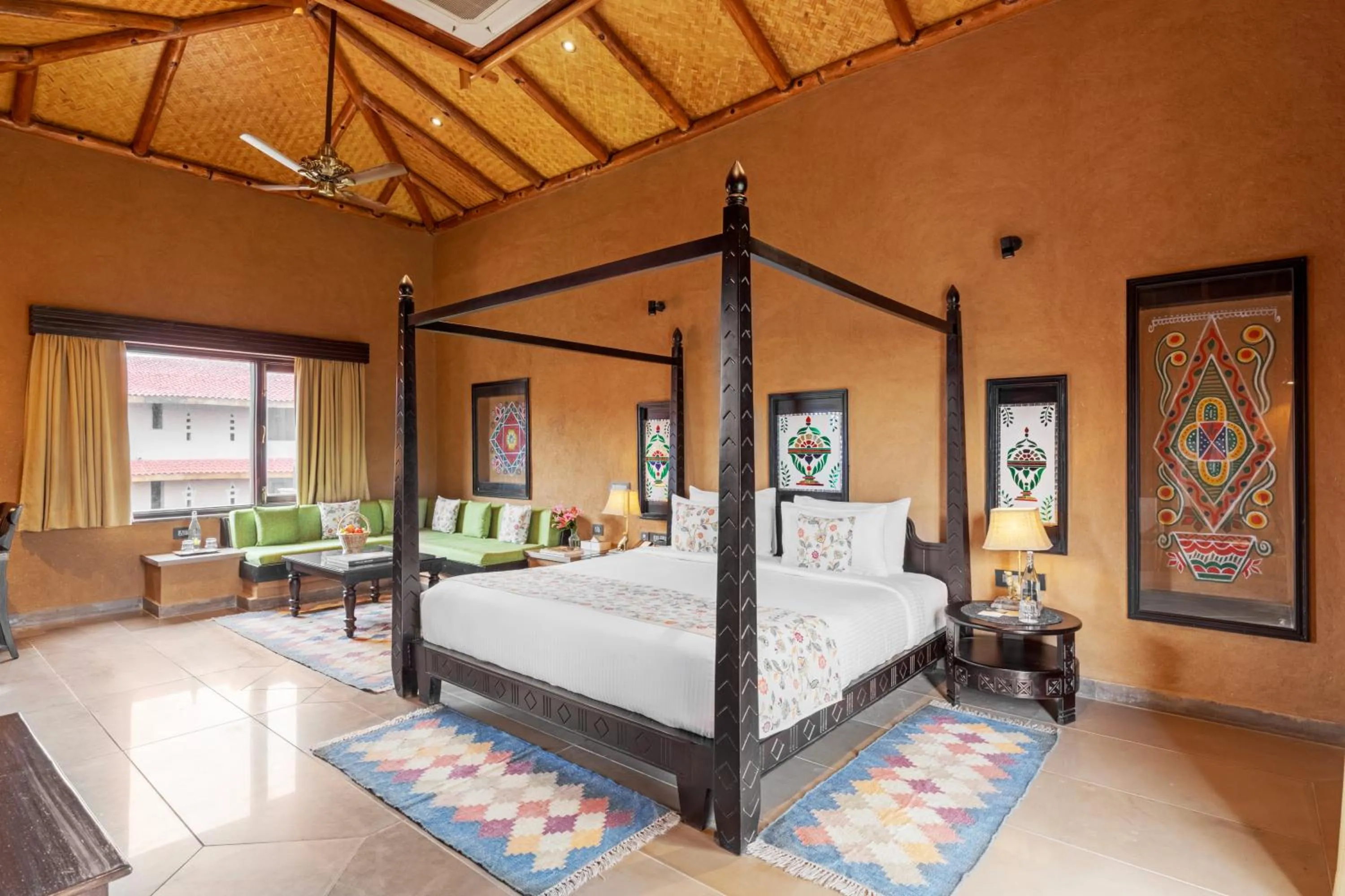 View (from property/room), Bed in AamaGhati Wildlife Resort, Ranthambore