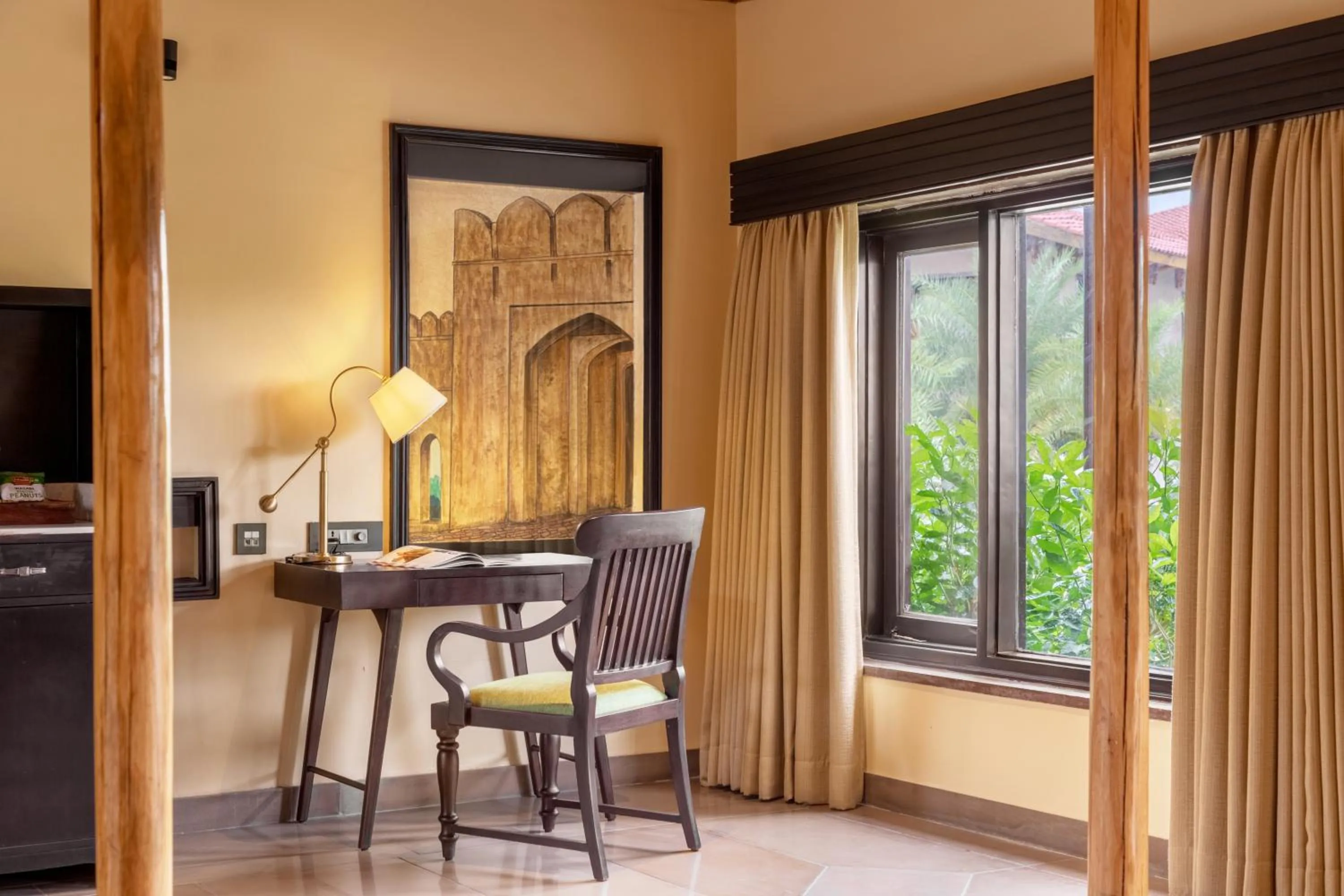 Living room in AamaGhati Wildlife Resort, Ranthambore