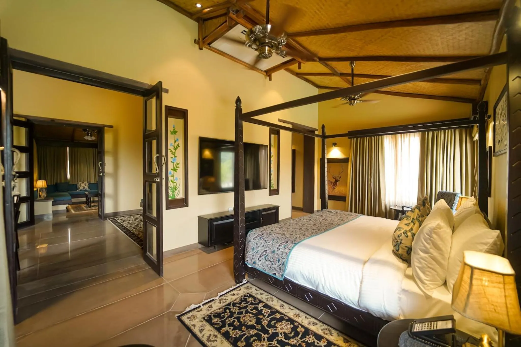 Bed in AamaGhati Wildlife Resort, Ranthambore