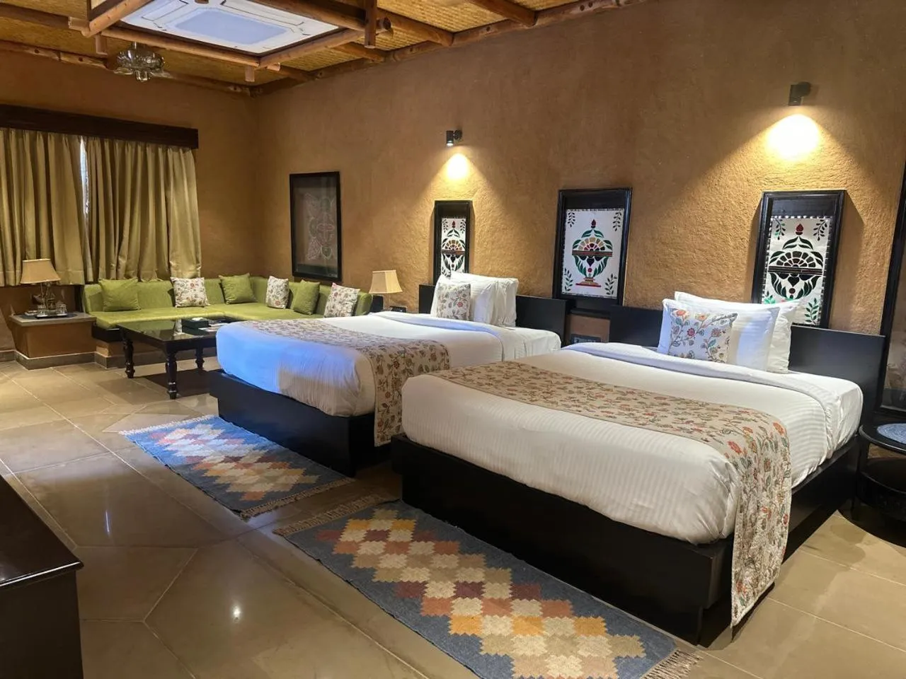 Bed in AamaGhati Wildlife Resort, Ranthambore