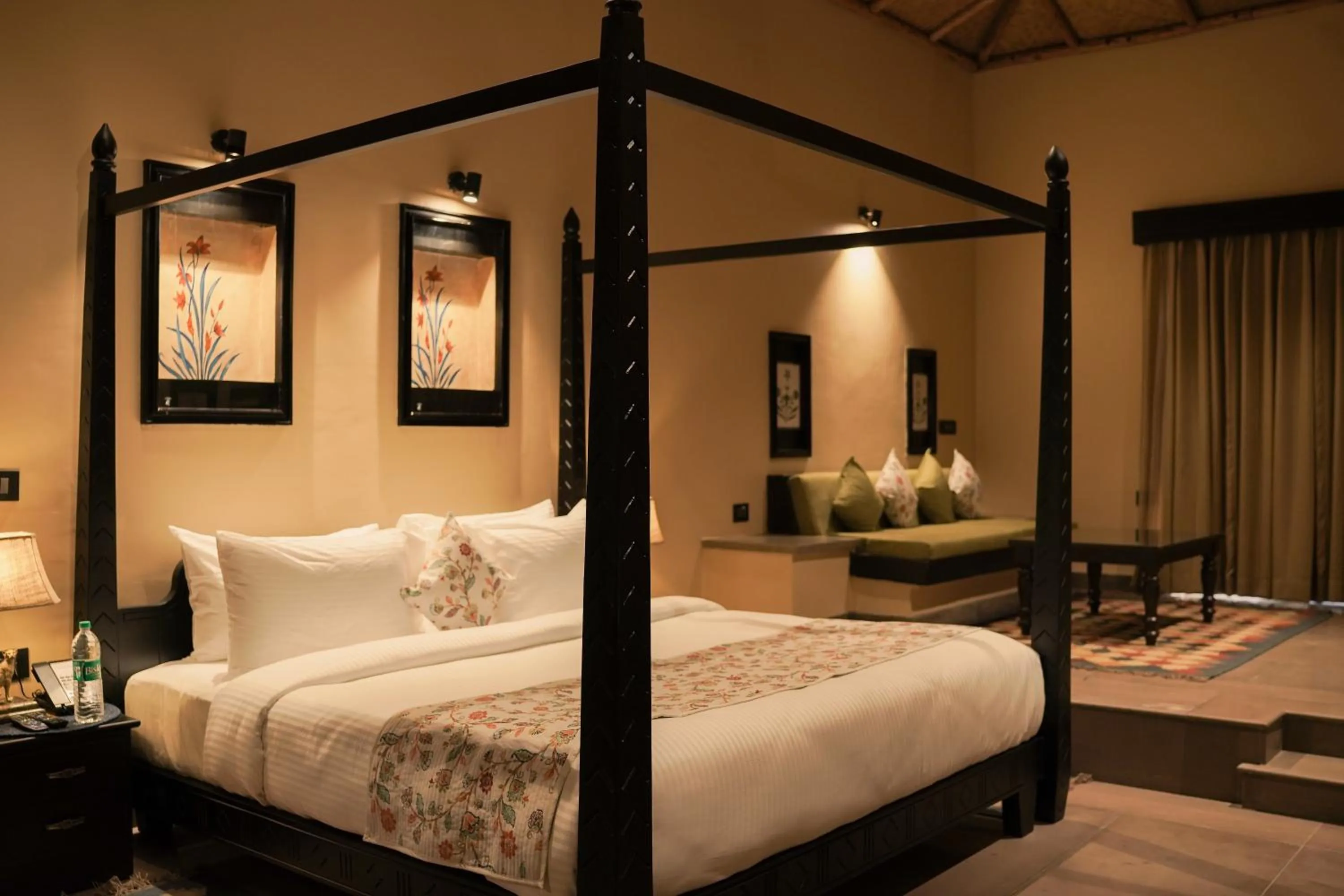 Bed in AamaGhati Wildlife Resort, Ranthambore